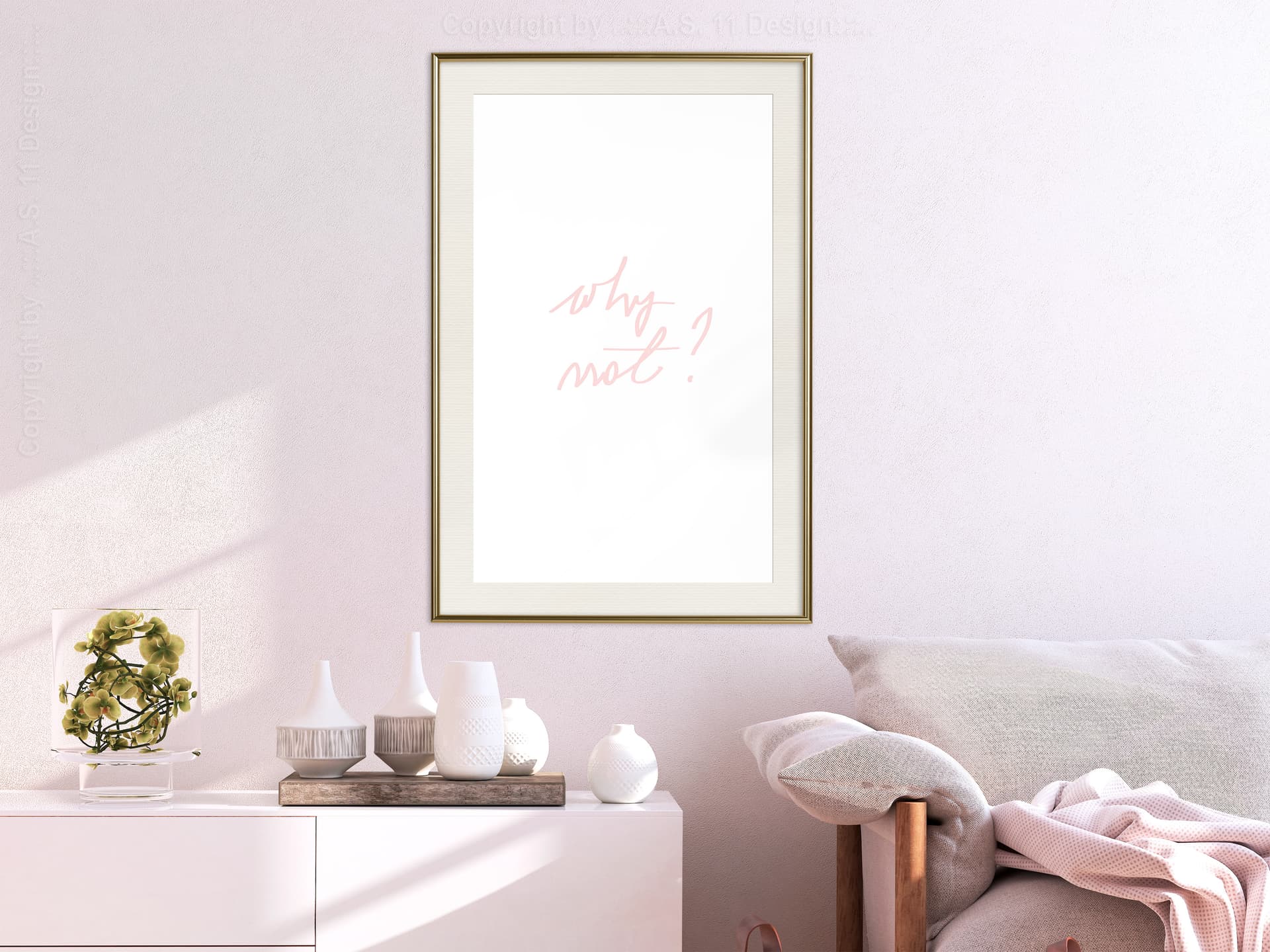 

Plakat - Dlaczego nie (rozmiar 20x30, wykończenie Rama złota z passe-partout)