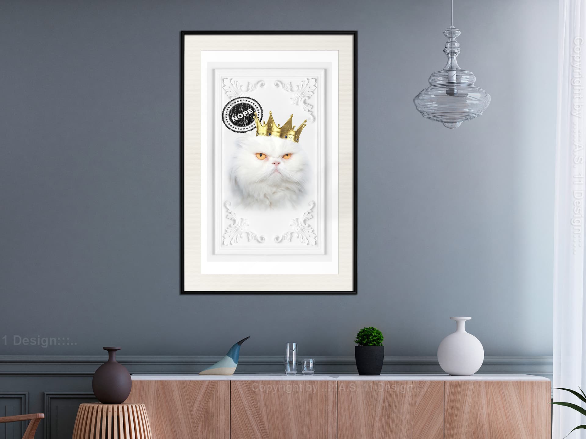 

Plakat - Kot rządzi II (rozmiar 30x45, wykończenie Rama czarna z passe-partout)