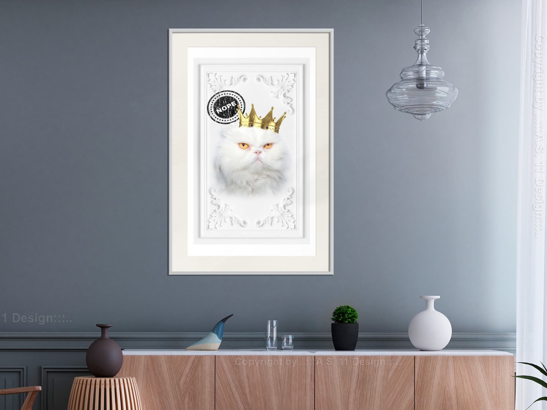 

Plakat - Kot rządzi II (rozmiar 30x45, wykończenie Rama biała z passe-partout)