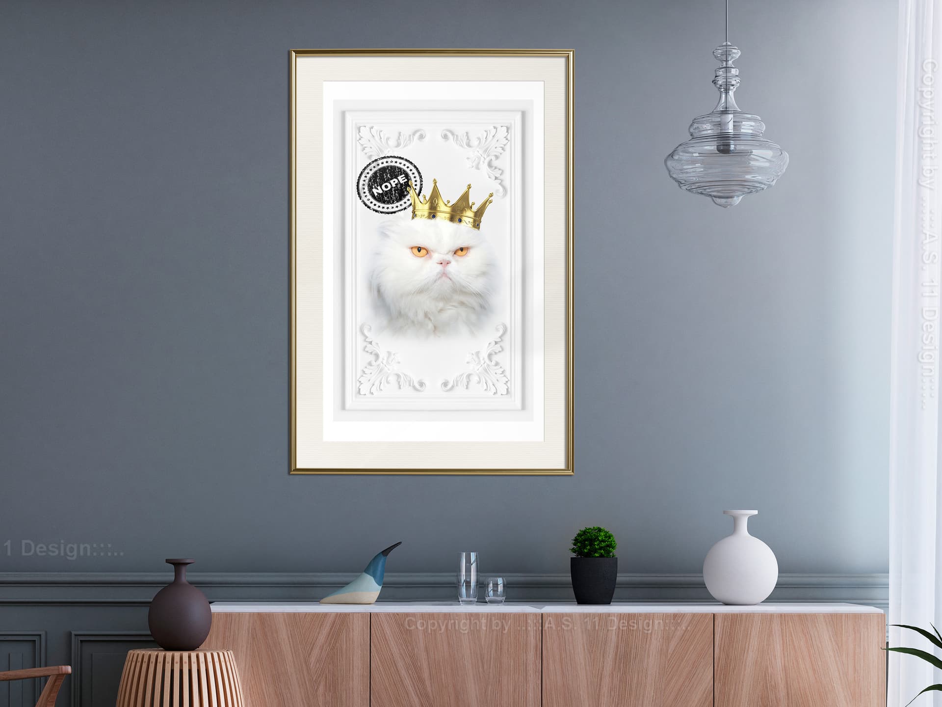 

Plakat - Kot rządzi II (rozmiar 40x60, wykończenie Rama złota z passe-partout)