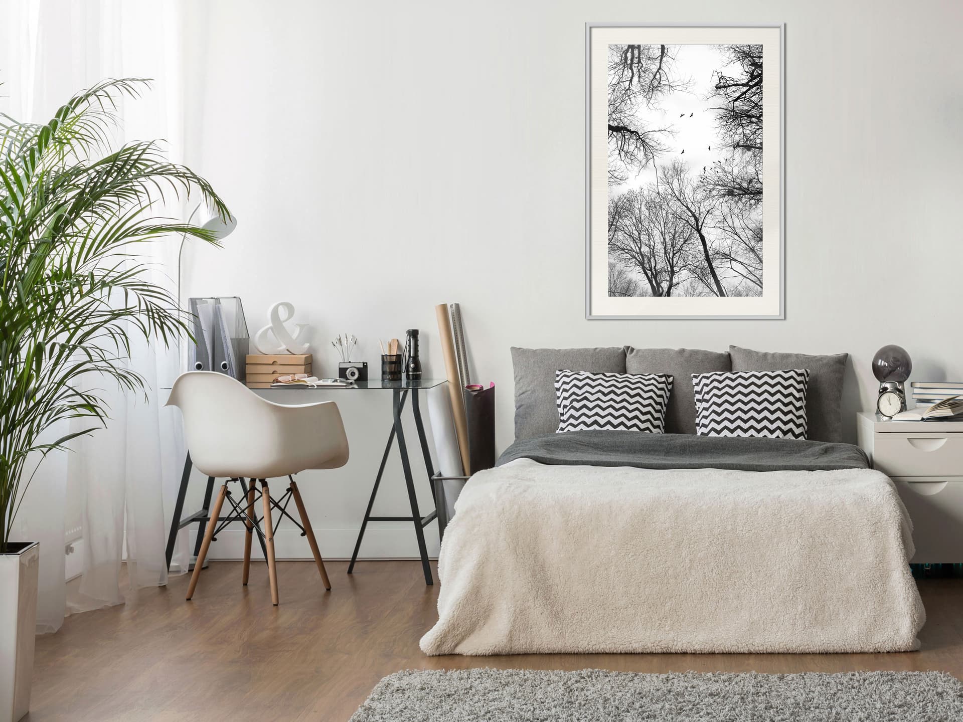 

Plakat - Korony drzew (rozmiar 20x30, wykończenie Rama biała z passe-partout)