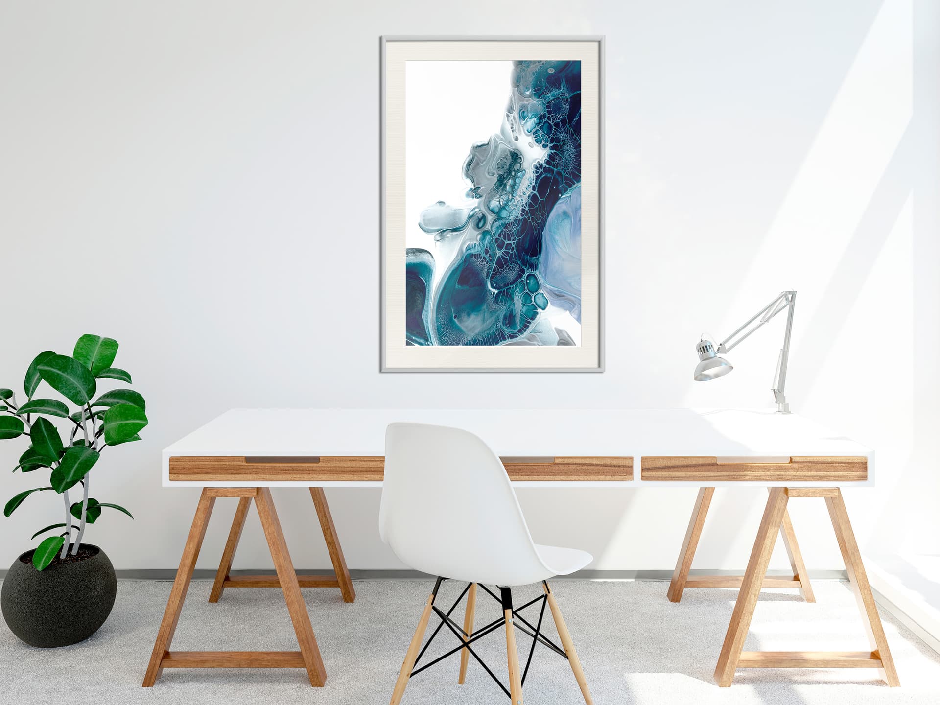 

Plakat - Acrylic Pouring I (rozmiar 40x60, wykończenie Rama biała z passe-partout)
