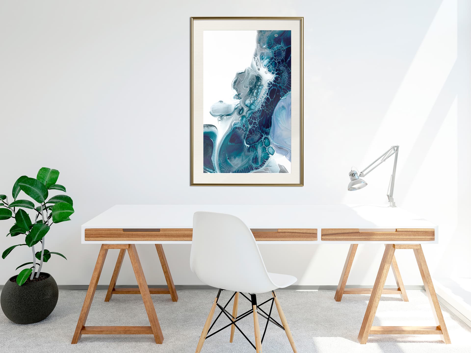 

Plakat - Acrylic Pouring I (rozmiar 20x30, wykończenie Rama złota z passe-partout)