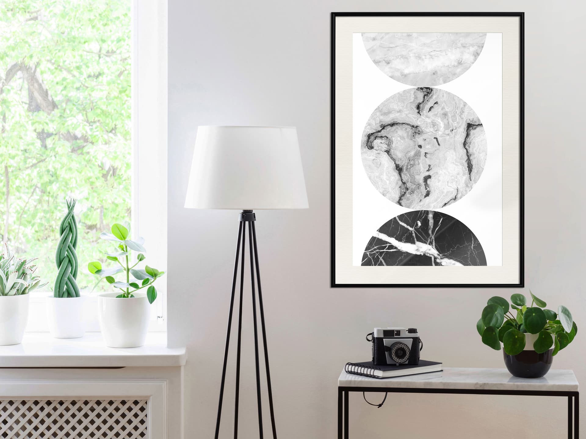 

Plakat - Trzy odcienie marmuru (rozmiar 20x30, wykończenie Rama czarna z passe-partout)