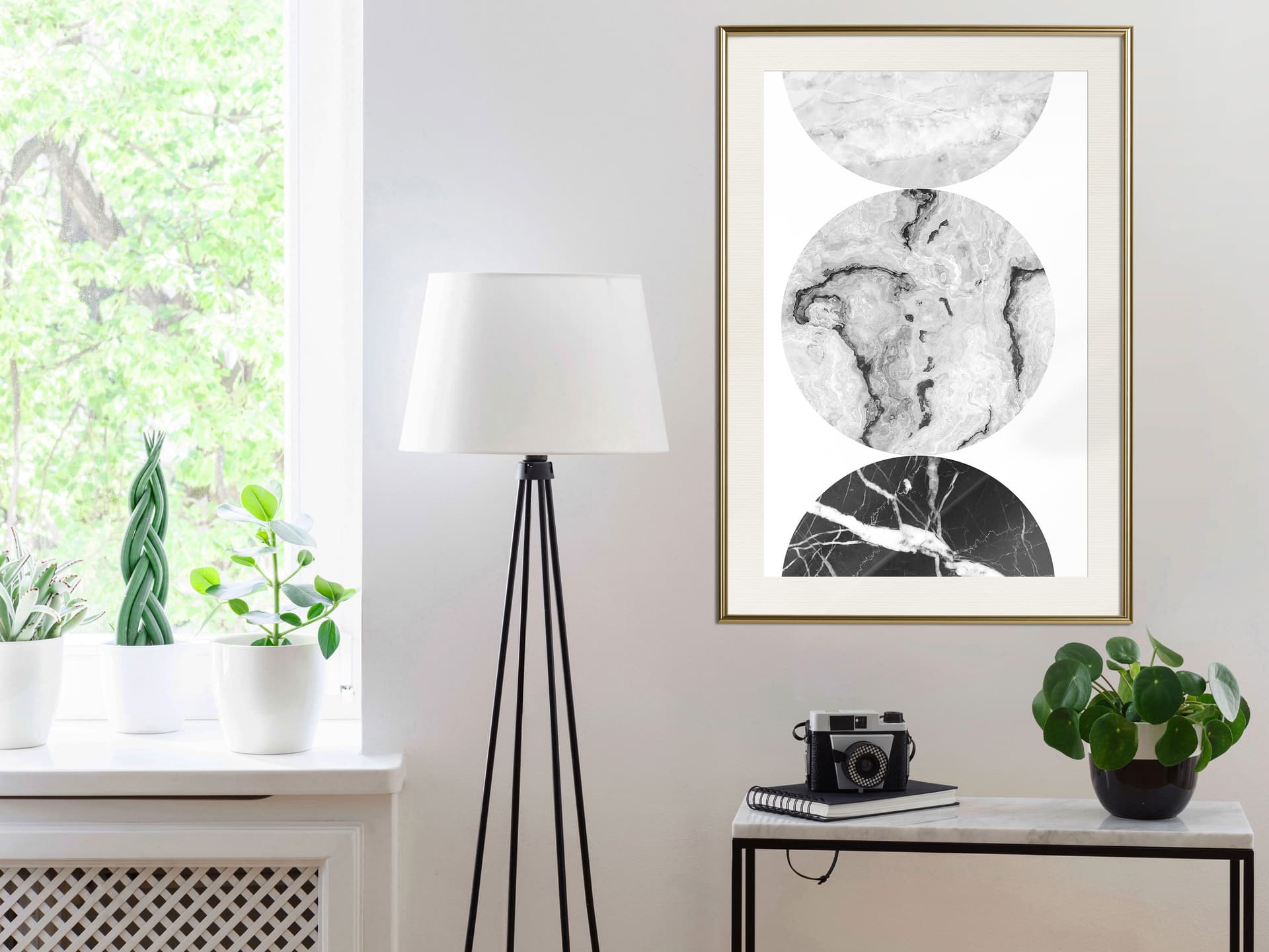 

Plakat - Trzy odcienie marmuru (rozmiar 30x45, wykończenie Rama złota z passe-partout)