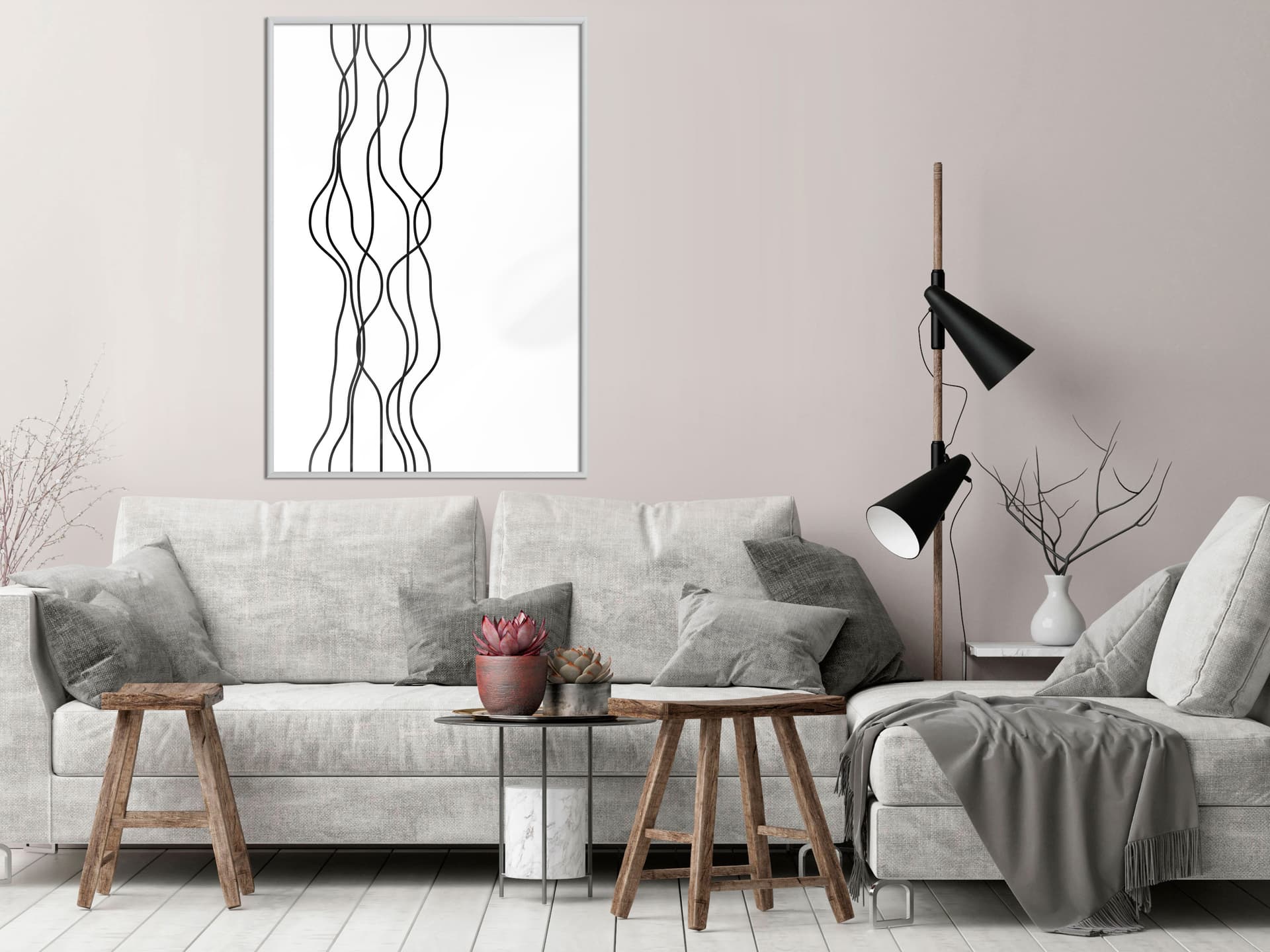 

Plakat - Faliste linie (rozmiar 20x30, wykończenie Rama biała)
