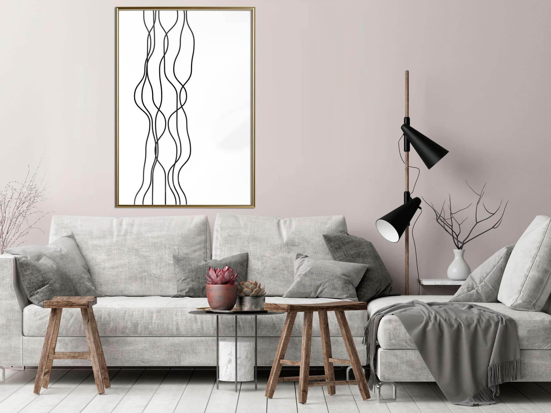 

Plakat - Faliste linie (rozmiar 20x30, wykończenie Rama złota)