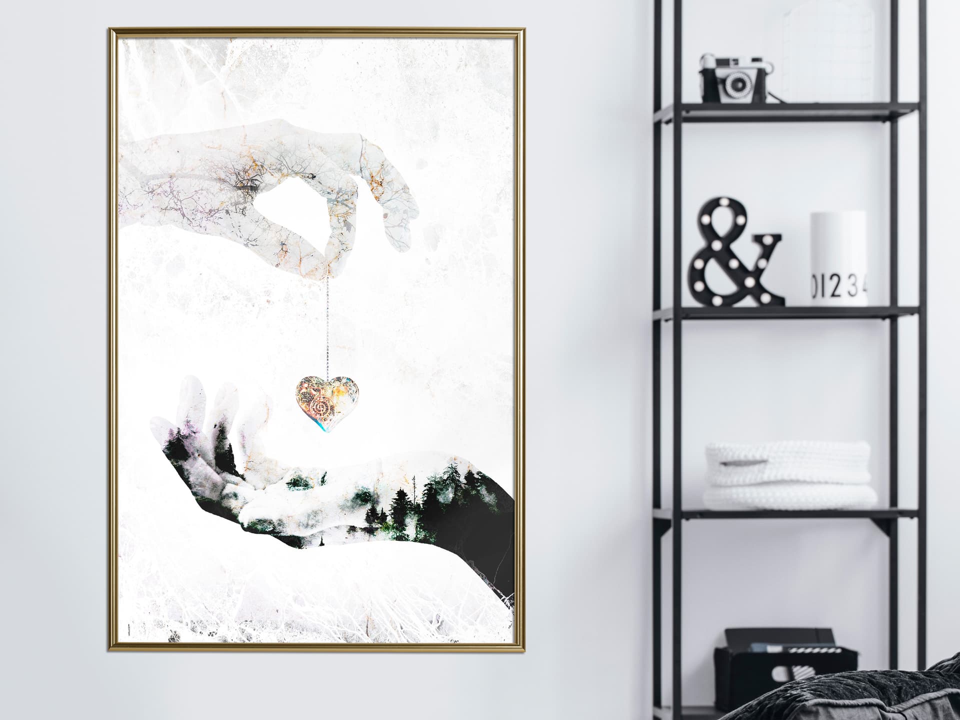 

Plakat - Daj mi swoje serce (rozmiar 20x30, wykończenie Rama złota)