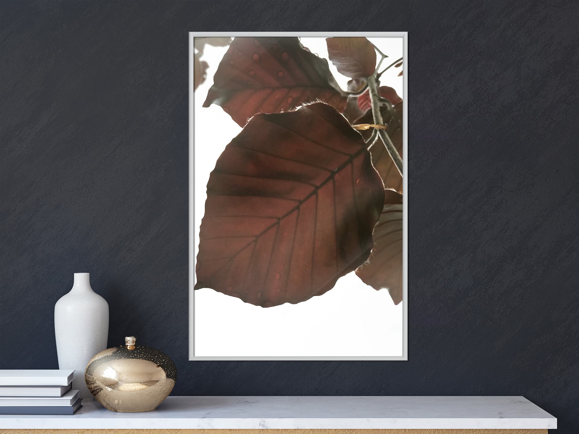 

Plakat - Bordowy liść lipy (rozmiar 20x30, wykończenie Rama biała)