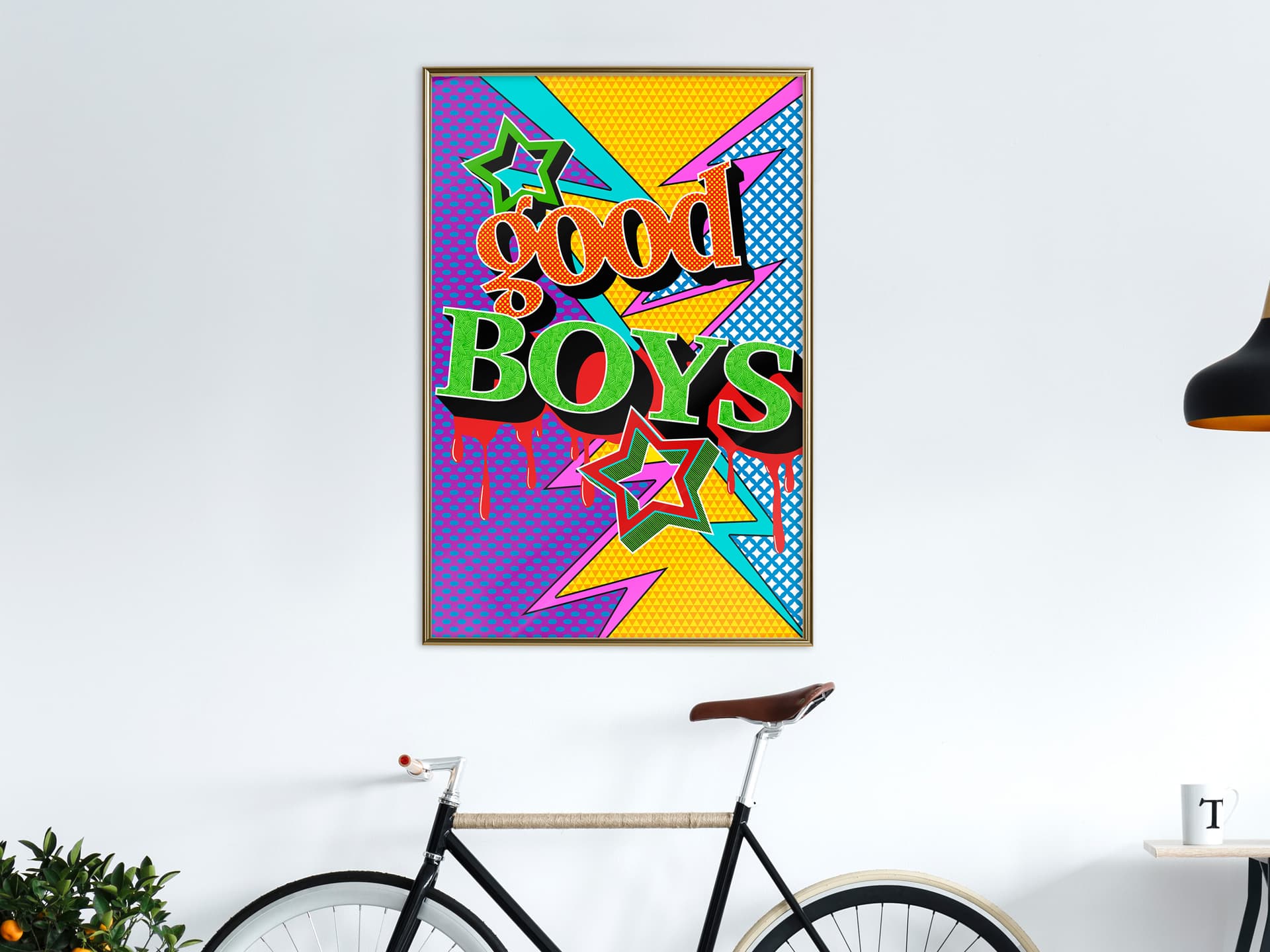 

Plakat - Grzeczni chłopcy (rozmiar 20x30, wykończenie Rama złota)