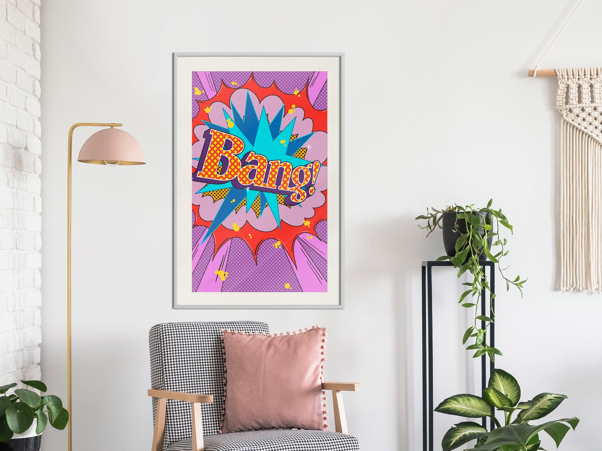 

Plakat - Bang! (rozmiar 40x60, wykończenie Rama biała z passe-partout)