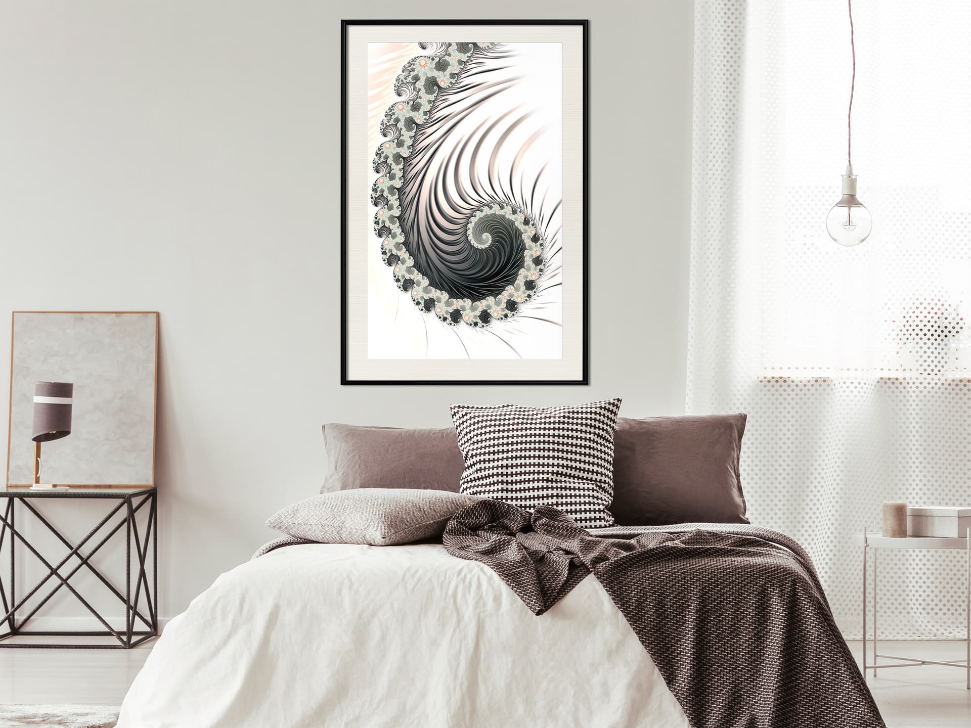 

Plakat - Fraktalna spirala (pozytyw) (rozmiar 30x45, wykończenie Rama czarna z passe-partout)