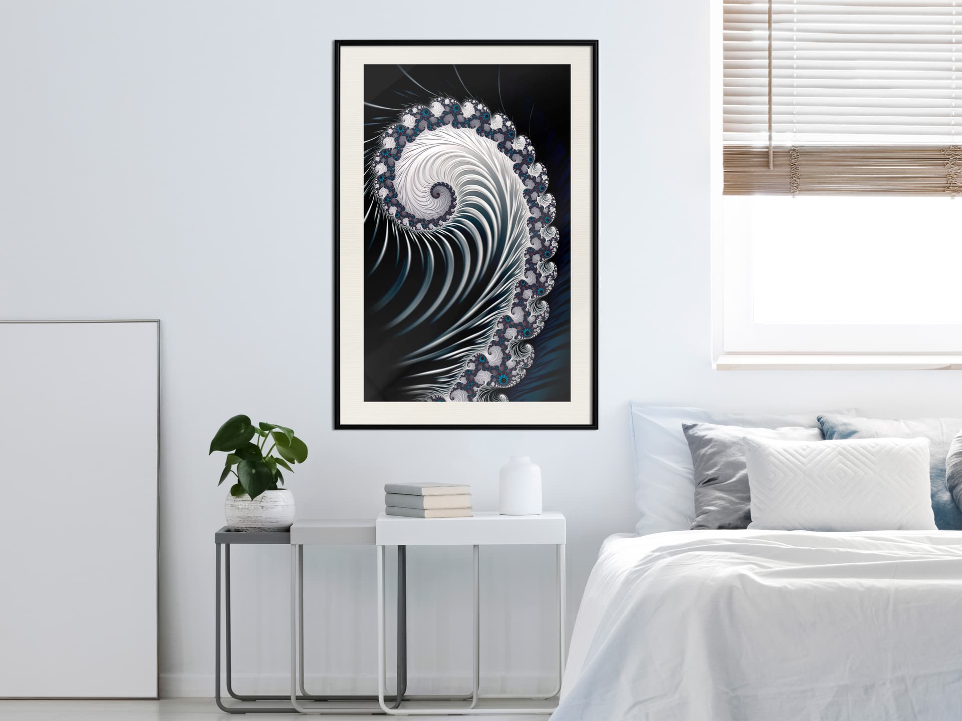 

Plakat - Fraktalna spirala (negatyw) (rozmiar 30x45, wykończenie Rama czarna z passe-partout)