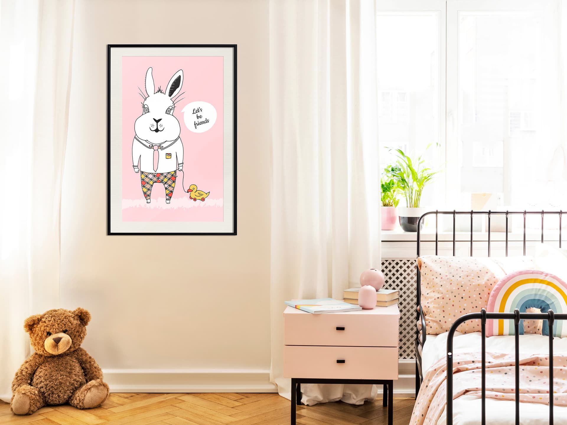

Plakat - Przyjacielski królik (rozmiar 30x45, wykończenie Rama czarna z passe-partout)