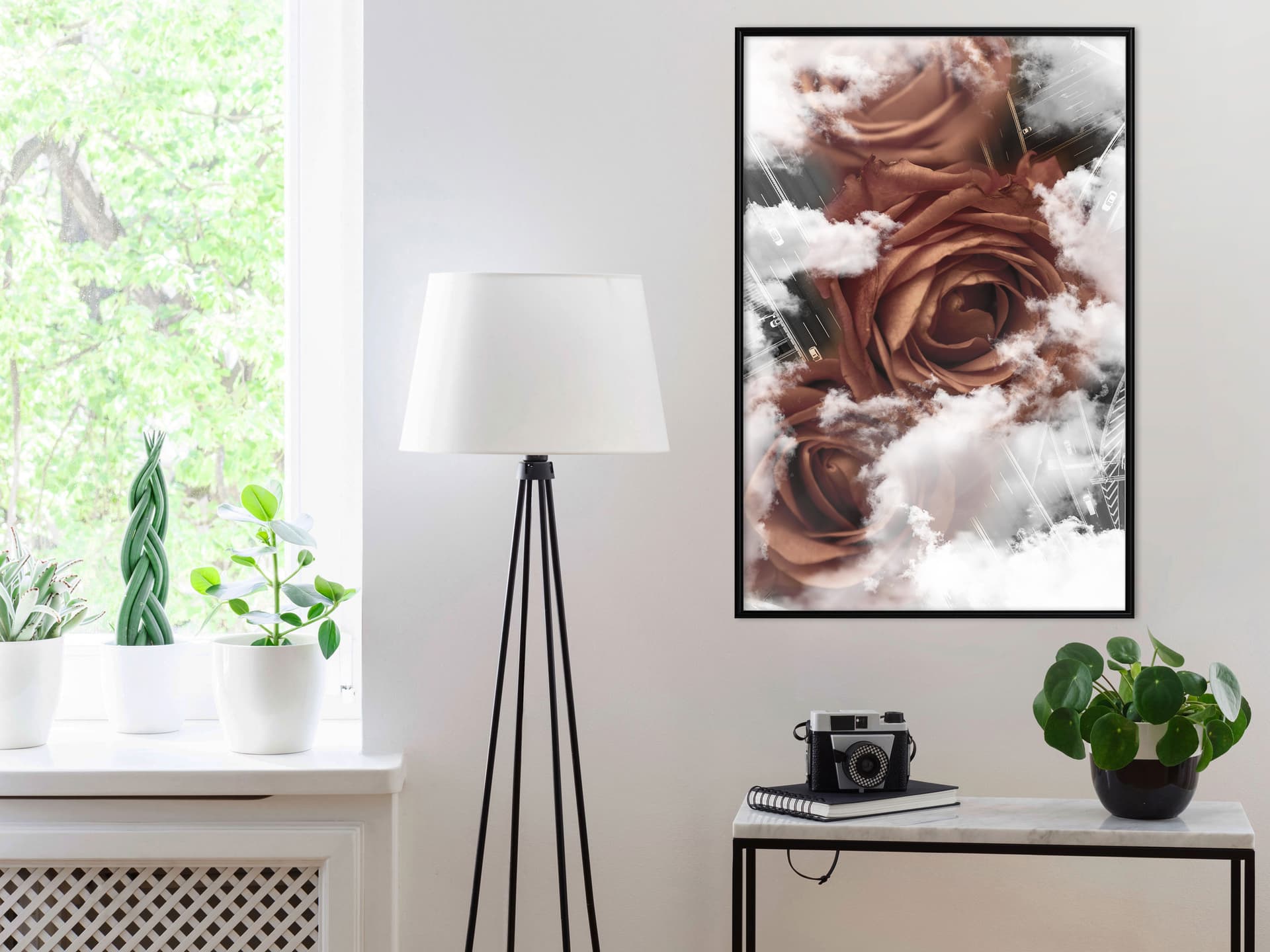 

Plakat - Niebiańskie róże (rozmiar 20x30, wykończenie Rama czarna)