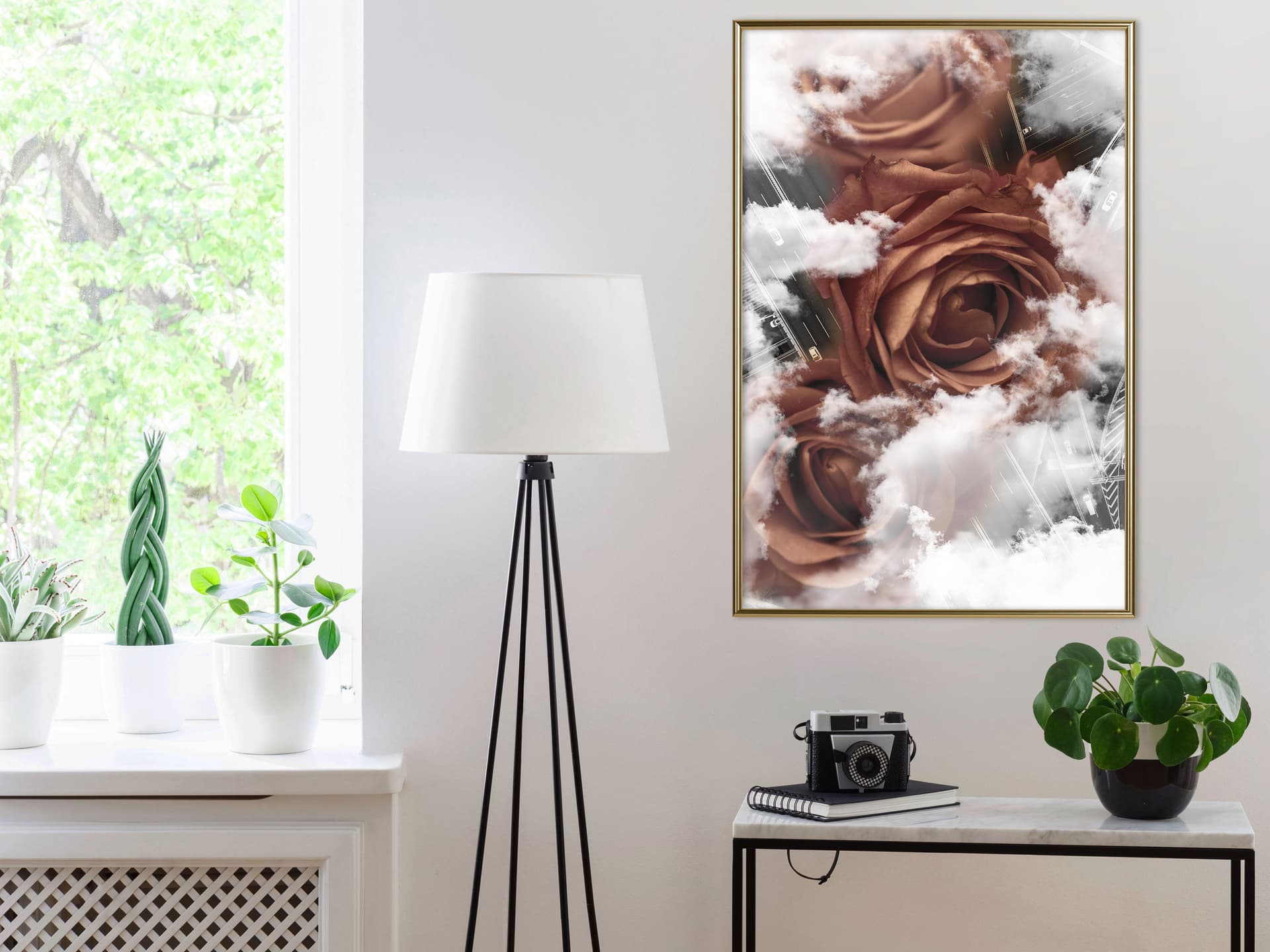 

Plakat - Niebiańskie róże (rozmiar 20x30, wykończenie Rama złota)