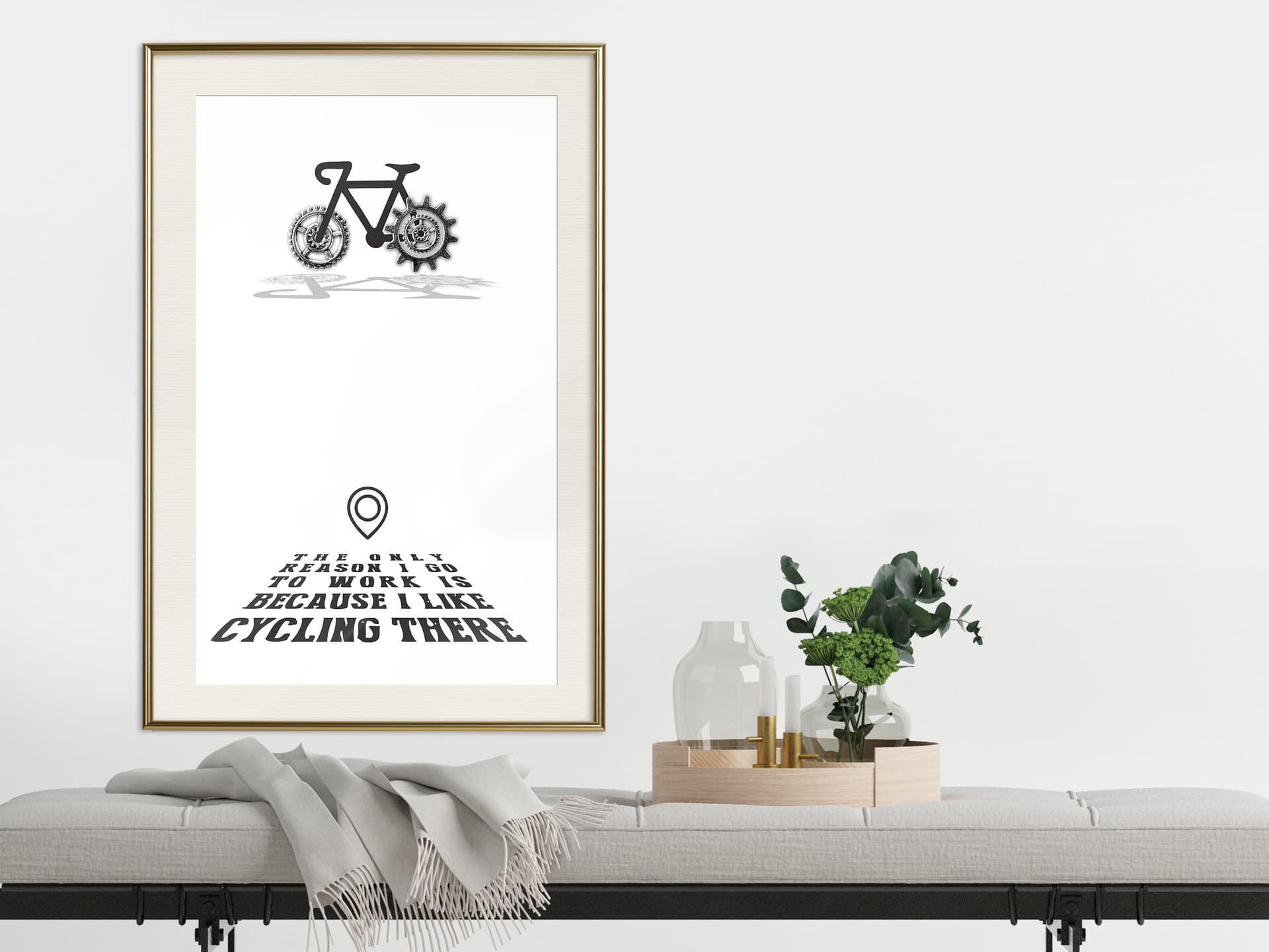 

Plakat - Dobra motywacja (rozmiar 30x45, wykończenie Rama złota z passe-partout)