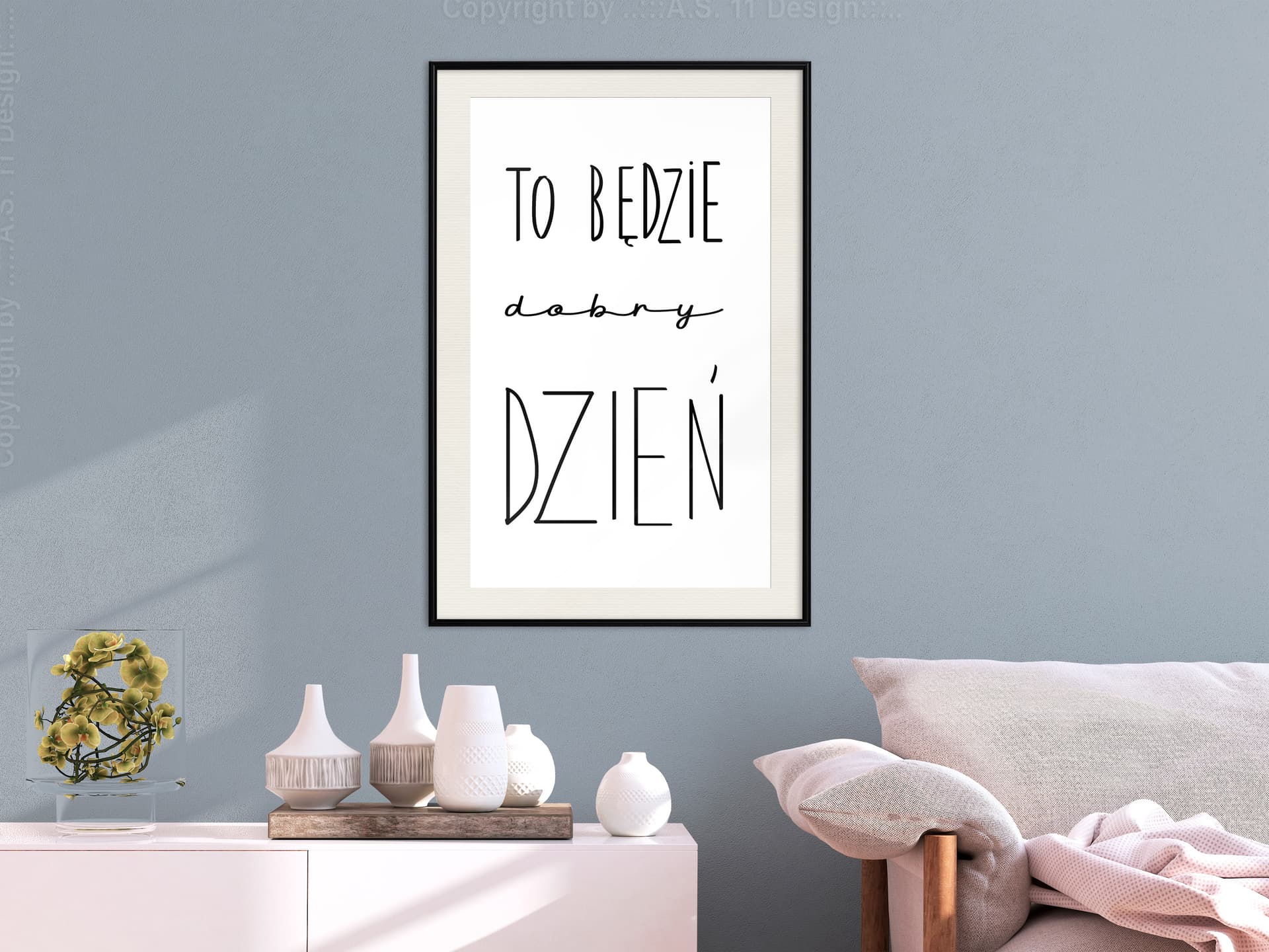 

Plakat - Dobry dzień (rozmiar 30x45, wykończenie Rama czarna z passe-partout)