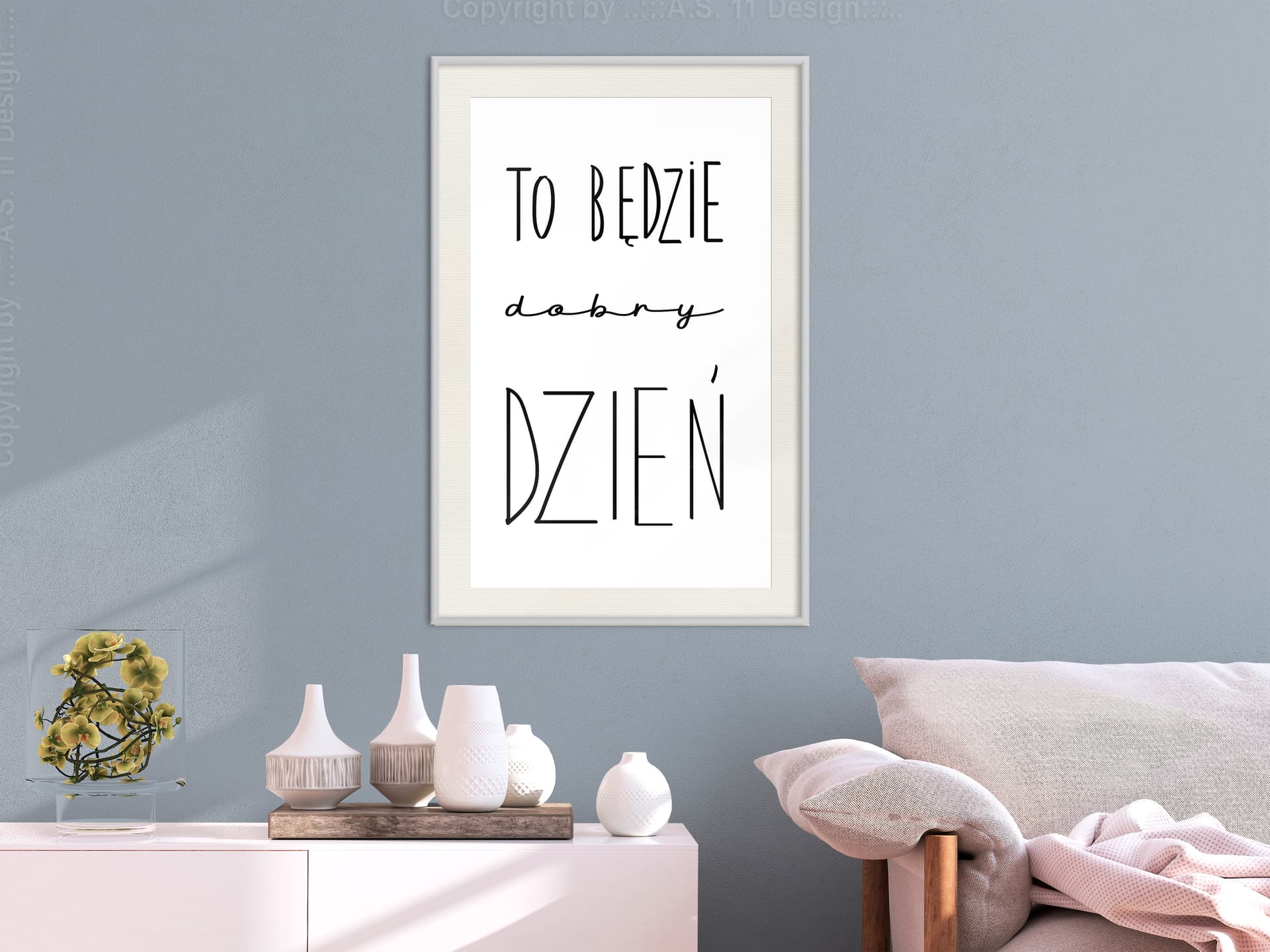 

Plakat - Dobry dzień (rozmiar 40x60, wykończenie Rama biała z passe-partout)