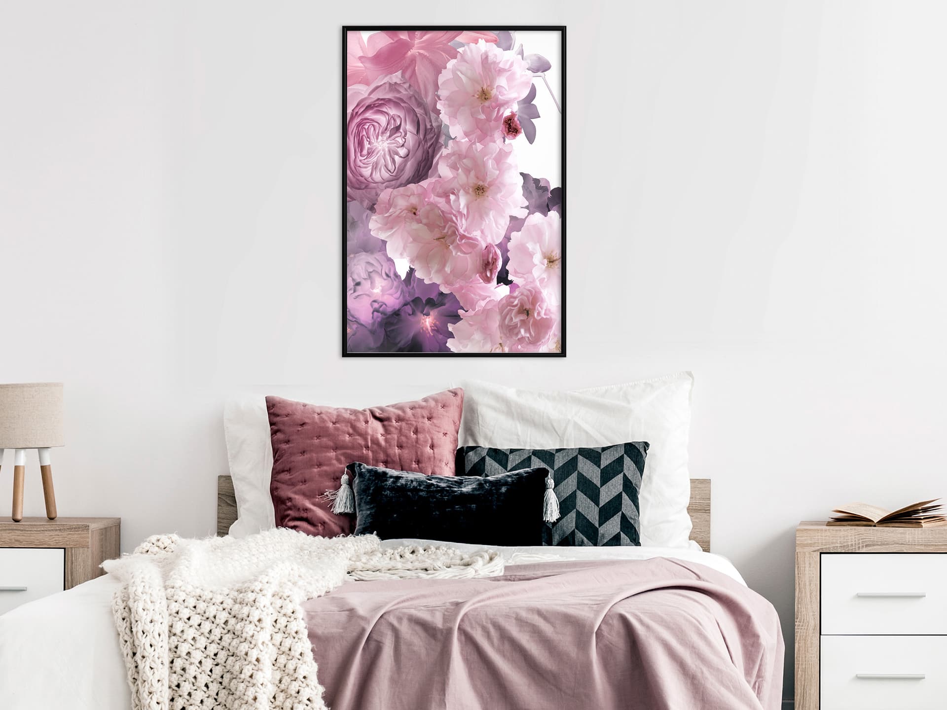 

Plakat - Różowy bukiet (rozmiar 20x30, wykończenie Rama czarna)