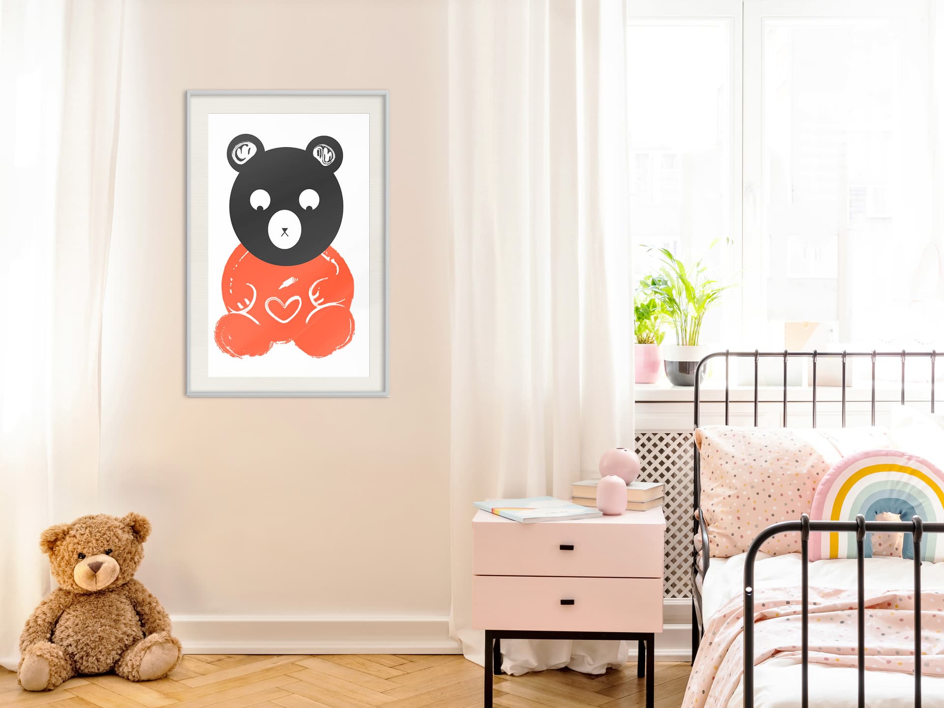 

Plakat - Zakochana maskotka (rozmiar 40x60, wykończenie Rama biała z passe-partout)