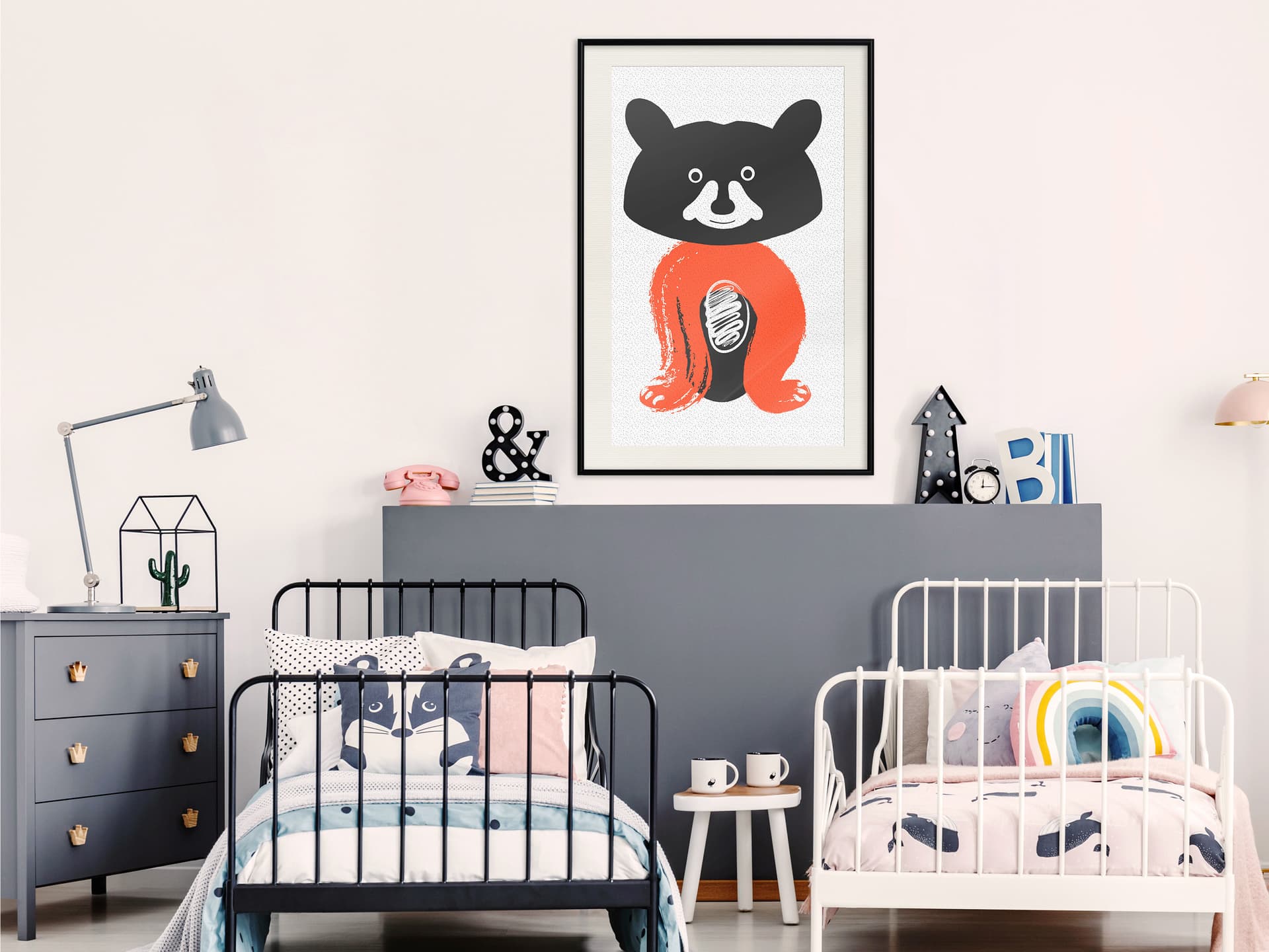 

Plakat - Mały niedźwiadek (rozmiar 20x30, wykończenie Rama czarna z passe-partout)