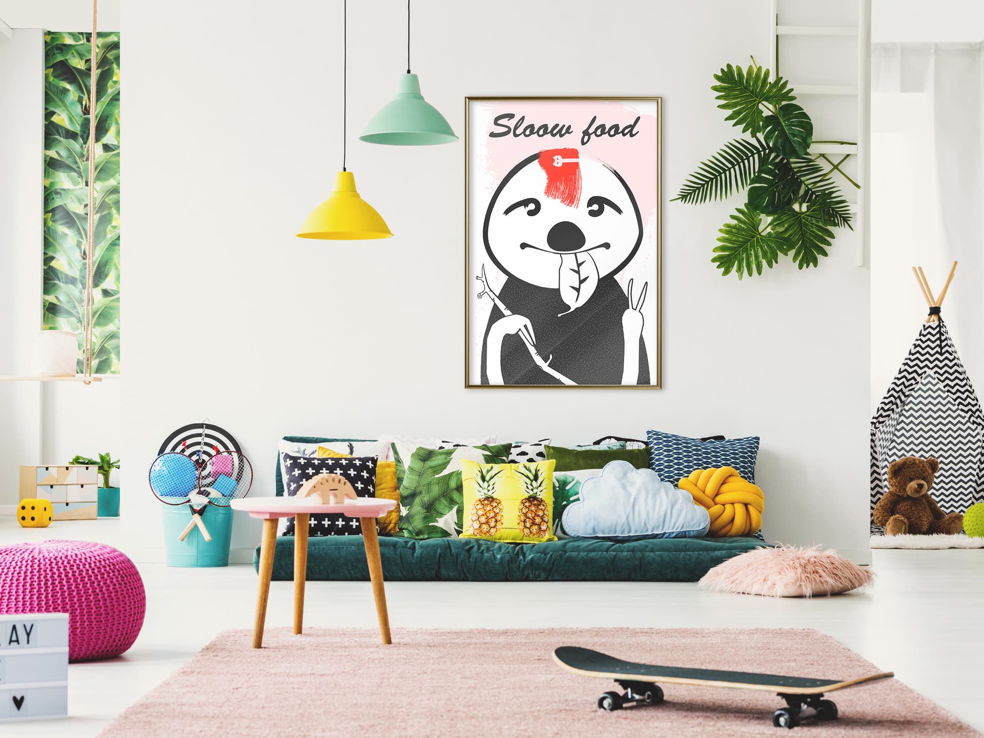 

Plakat - Ulubione jedzenie leniwca (rozmiar 20x30, wykończenie Rama złota)
