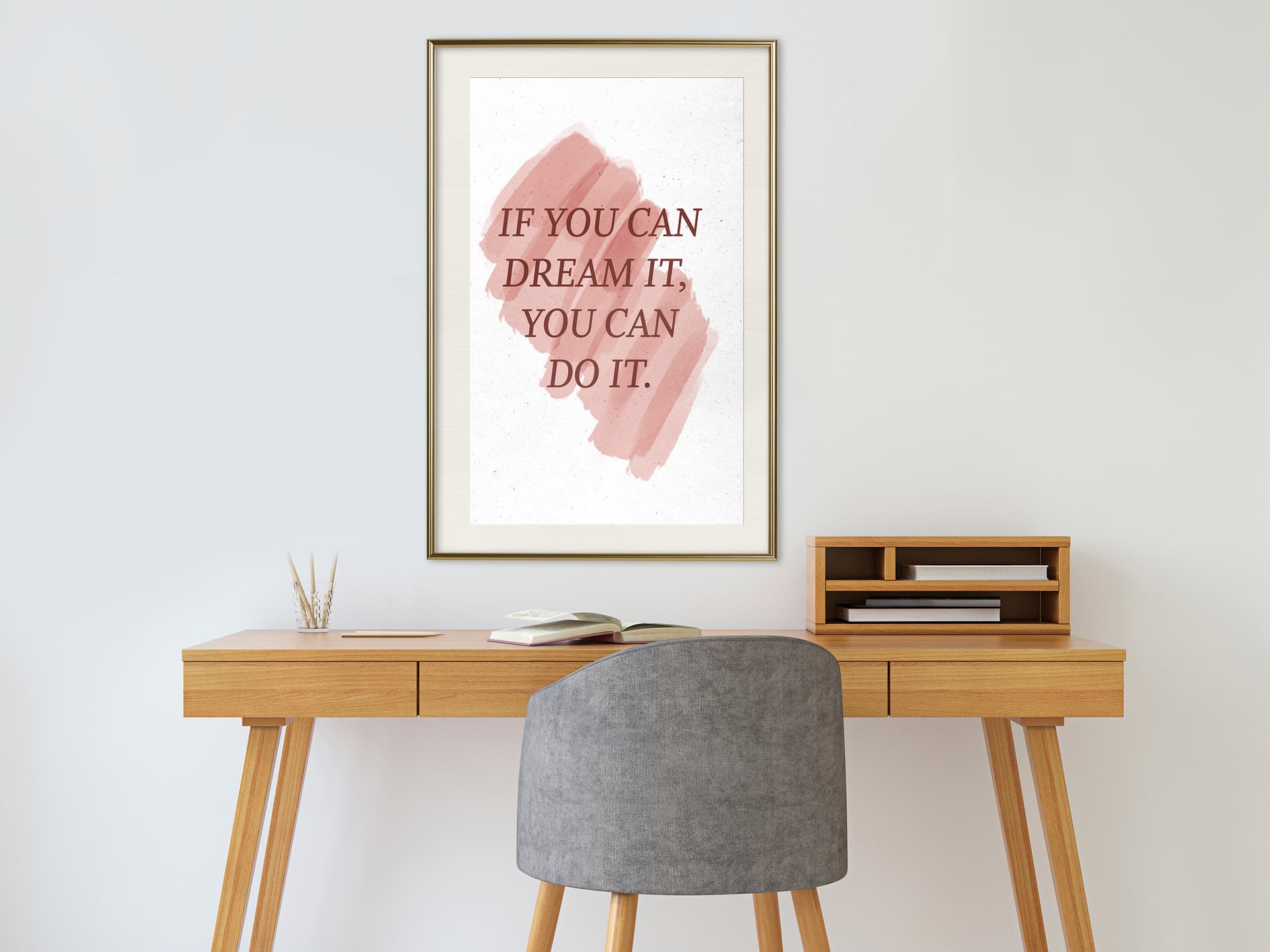 

Plakat - Marzenia prowadzą do sukcesu (rozmiar 40x60, wykończenie Rama złota z passe-partout)