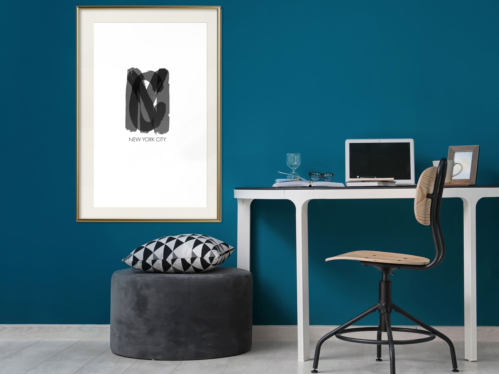 

Plakat - NYC (rozmiar 20x30, wykończenie Rama złota z passe-partout)