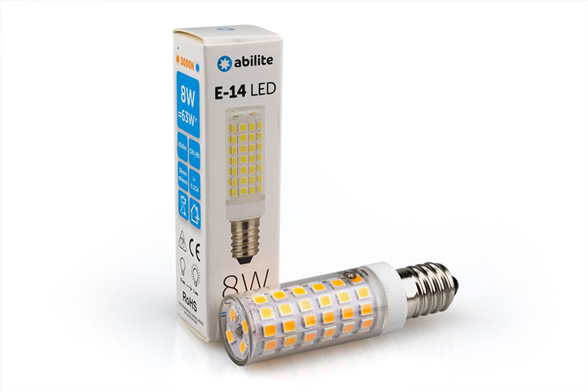 

ŻARÓWKA LED ABILITE SZTYFT B.CIEPŁA E14 8W 230V 850LM