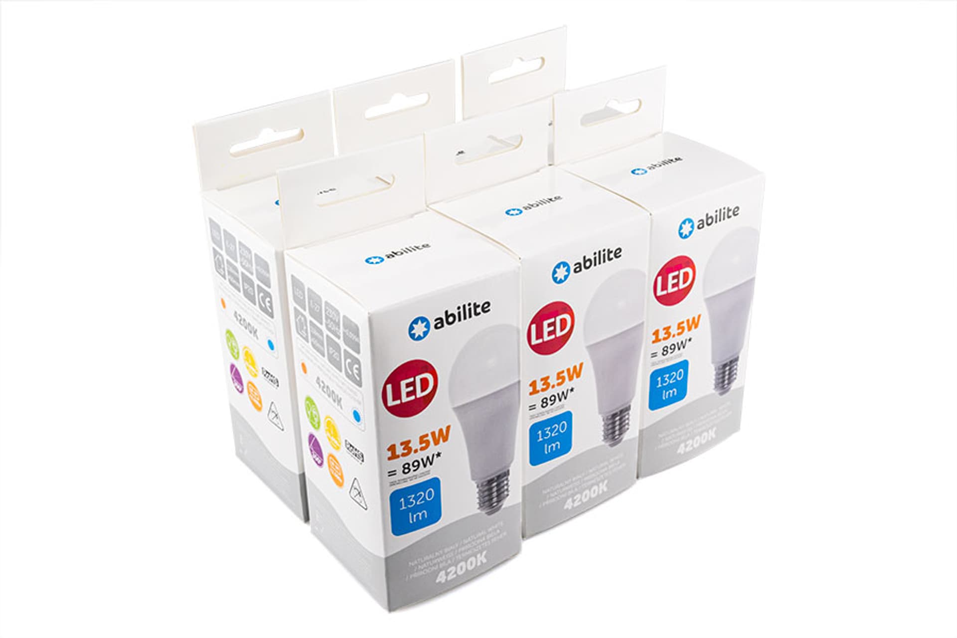 

ŻARÓWKA LED ABILITE KLASYCZNA MLECZNA B.NEUTRALNA E27 13,5W/230V 1320LM A60 /6-pack