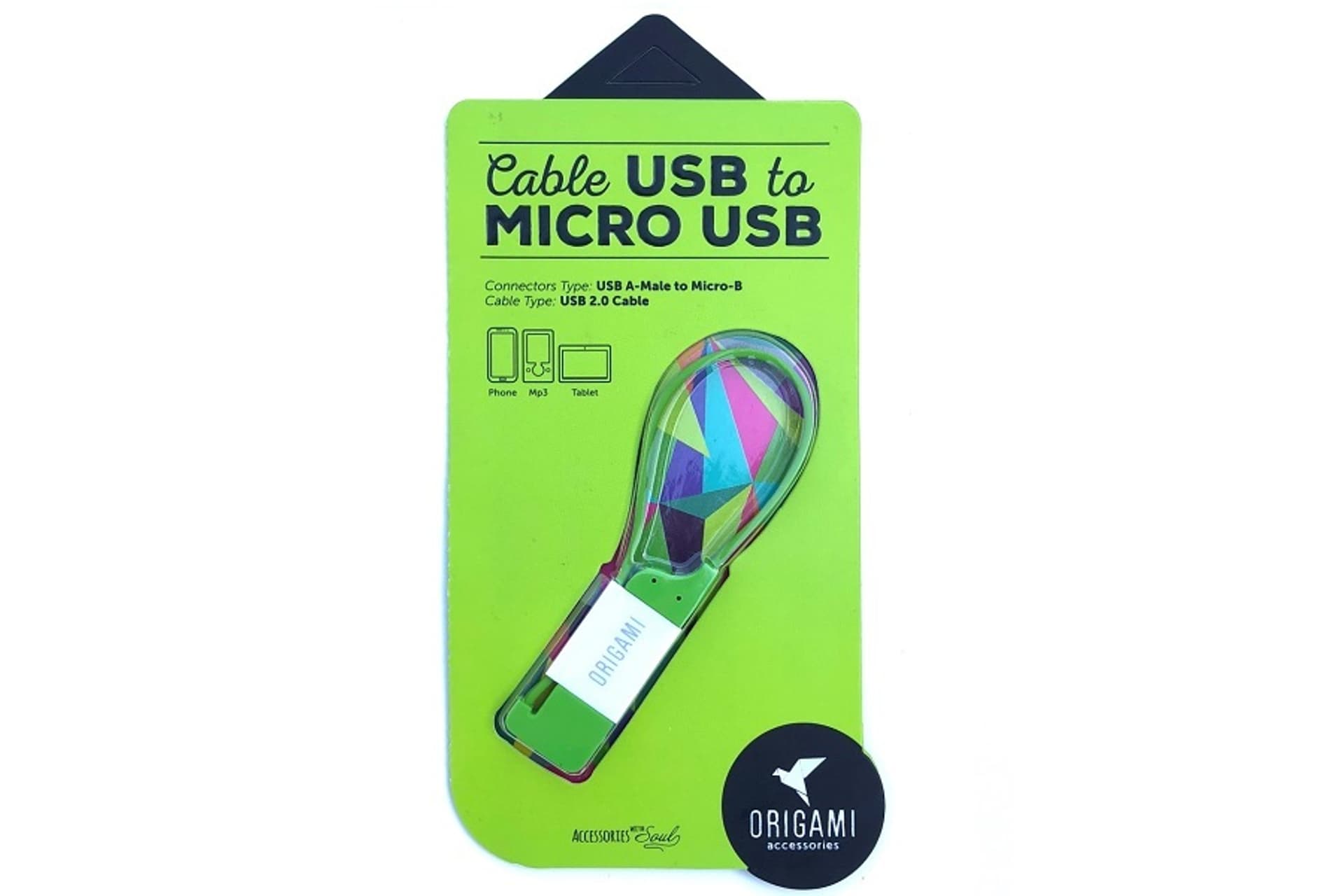 

KABEL LARK USB-A(M)->micro USB-B(M) 0.18M ORIGAMI GREEN, M) 0.18m origami gree