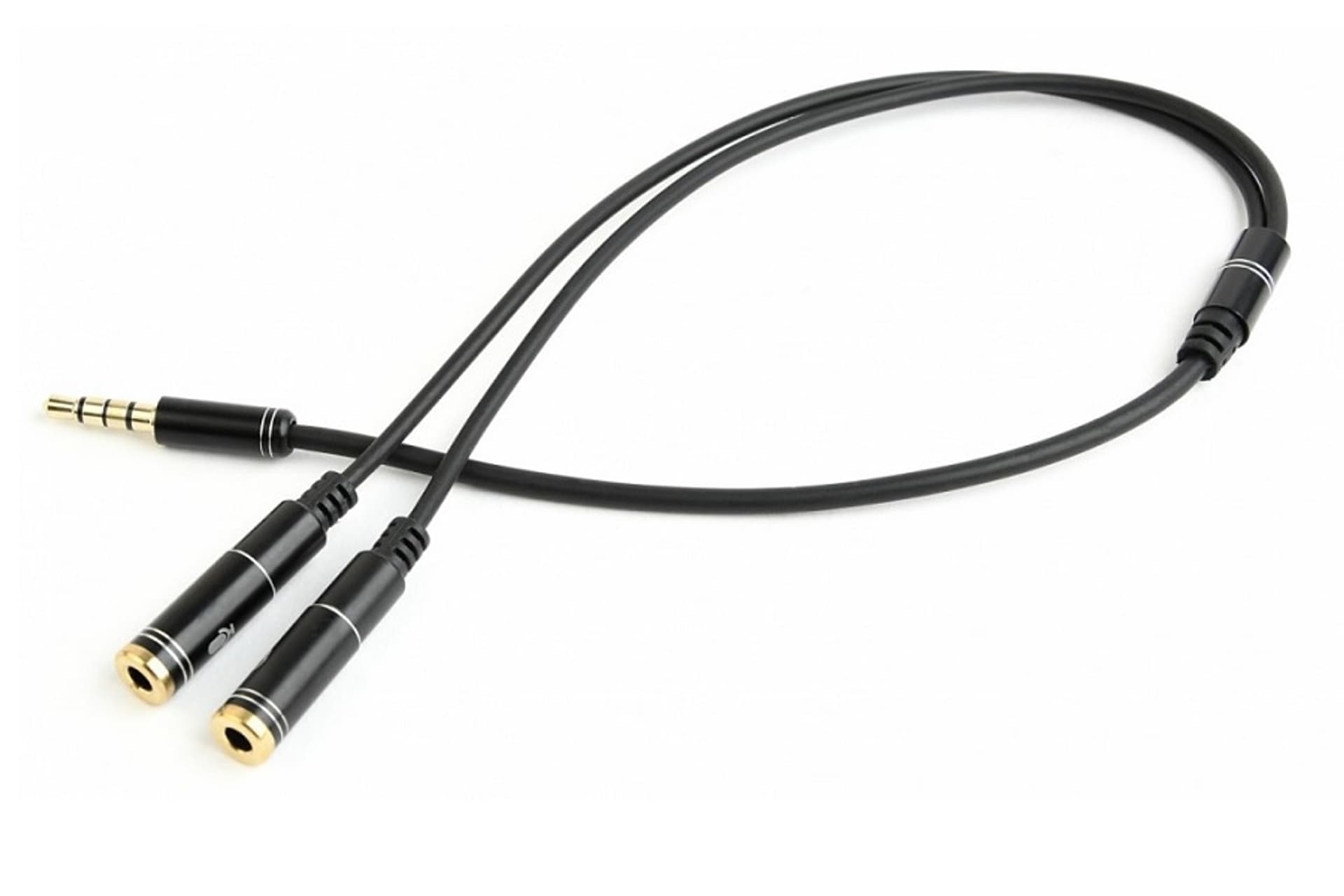 

Kabel GEMBIRD CCA-417M (4-Pin, Mini Jack M - 2x Mini Jack F; 0,20m; kolor czarny)