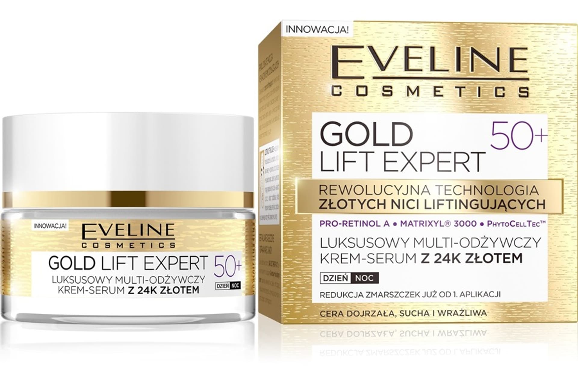 

Eveline Gold Lift Expert 50+ Krem-serum multi-odżywczy na dzień i noc 50ml