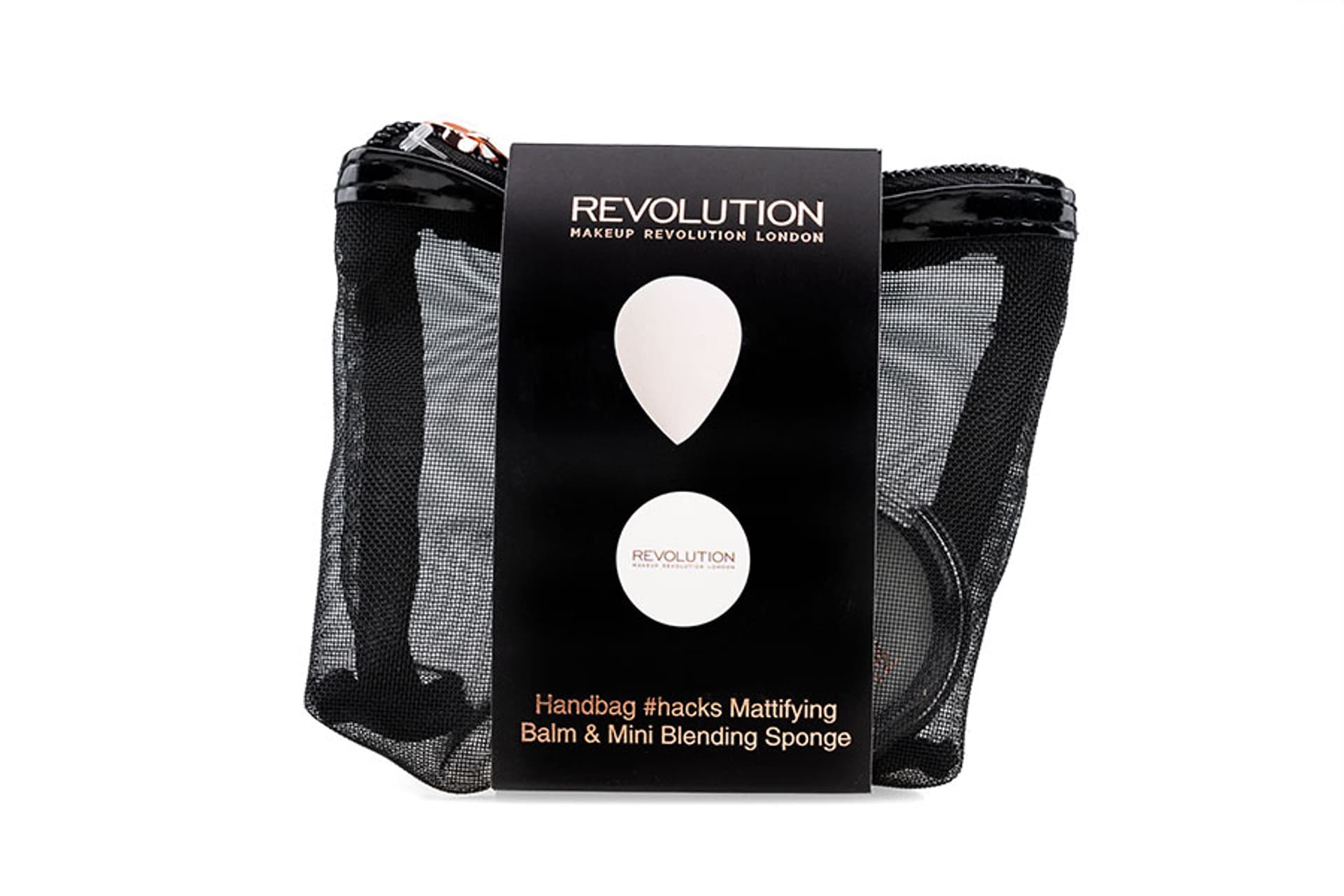 

Makeup Revolution Handbag Hacks Mattifying Balm & Mini Blending Sponge Balsam matujący i gąbeczka w kosmetyczce