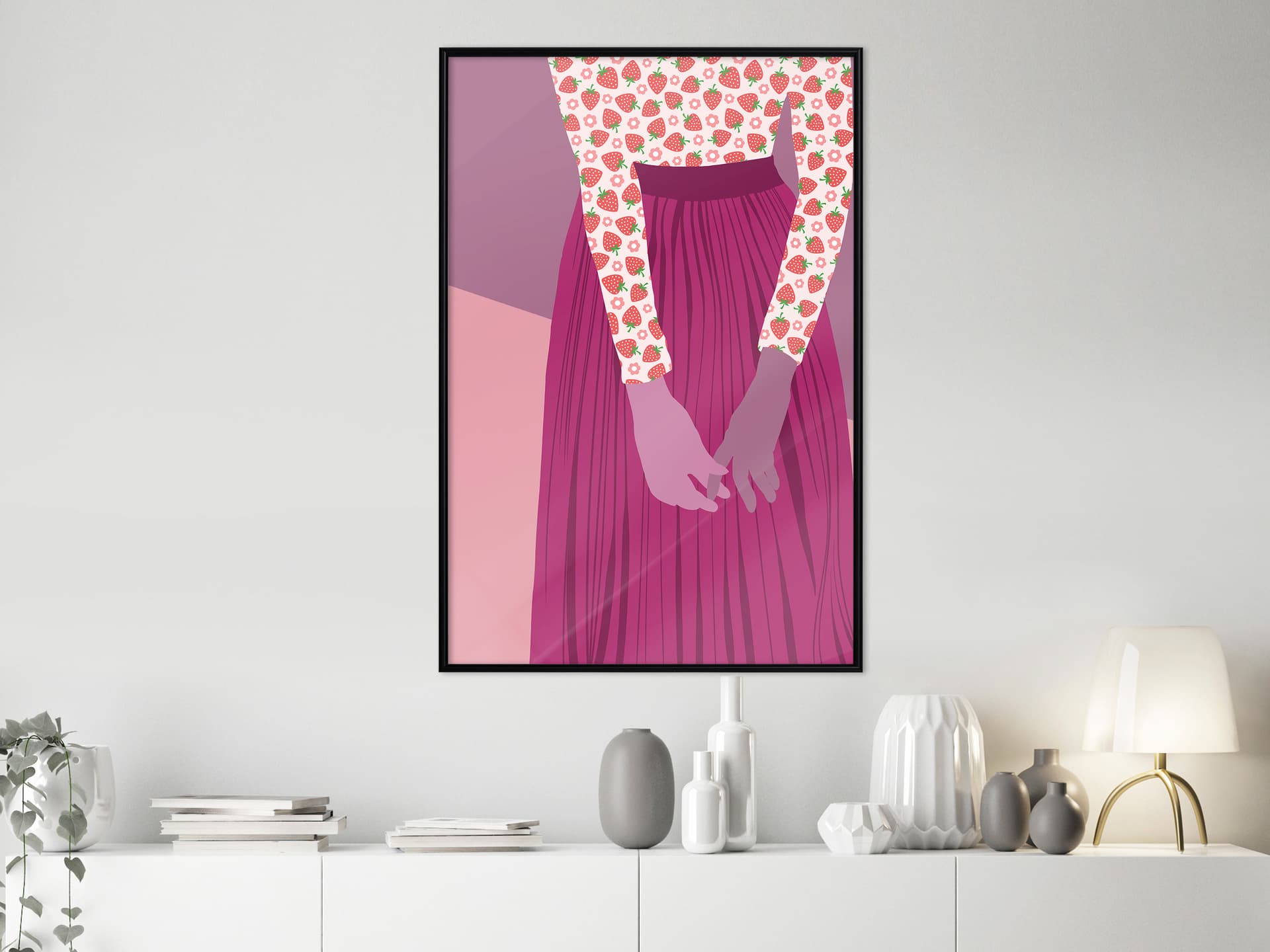 

Plakat - Bluzka w owoce (rozmiar 40x60, wykończenie Rama czarna)