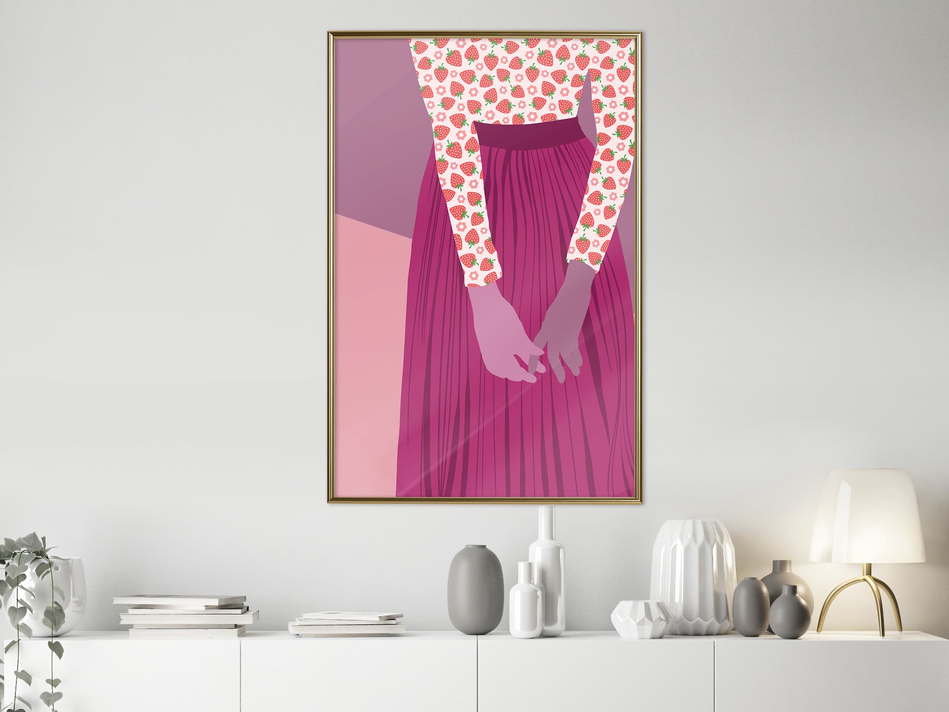 

Plakat - Bluzka w owoce (rozmiar 30x45, wykończenie Rama złota)