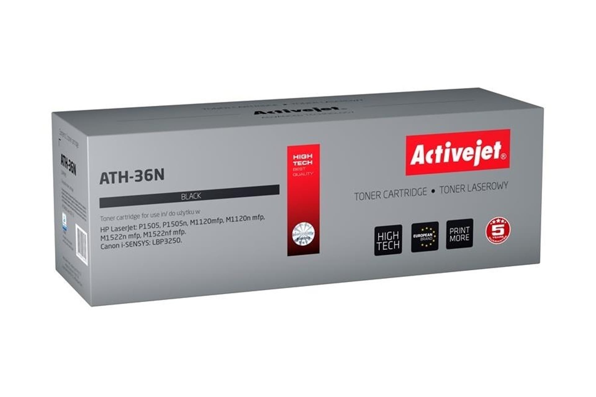 

Toner Activejet ATH-36N (zamiennik HP 36A CB436A, Canon CRG-713; Supreme; 2000 stron; czarny)