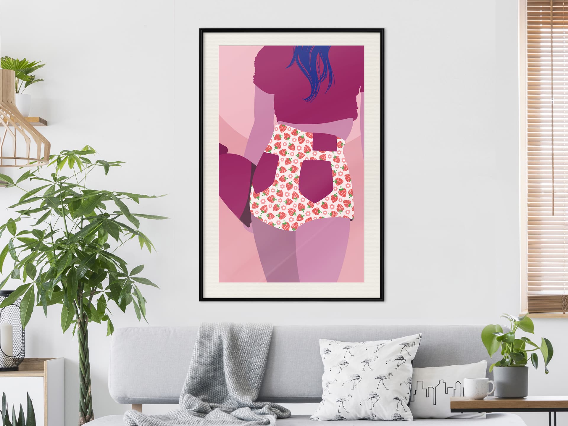 

Plakat - Szorty w owoce (rozmiar 40x60, wykończenie Rama czarna z passe-partout)