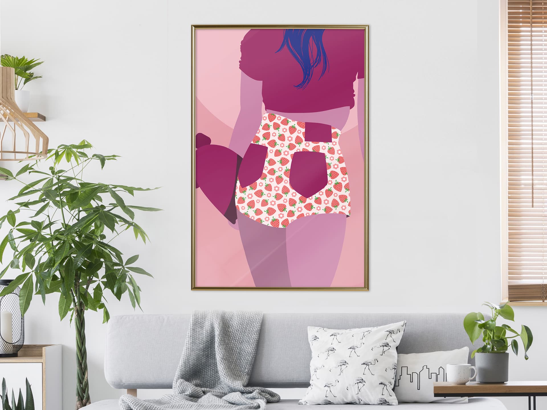 

Plakat - Szorty w owoce (rozmiar 30x45, wykończenie Rama złota)