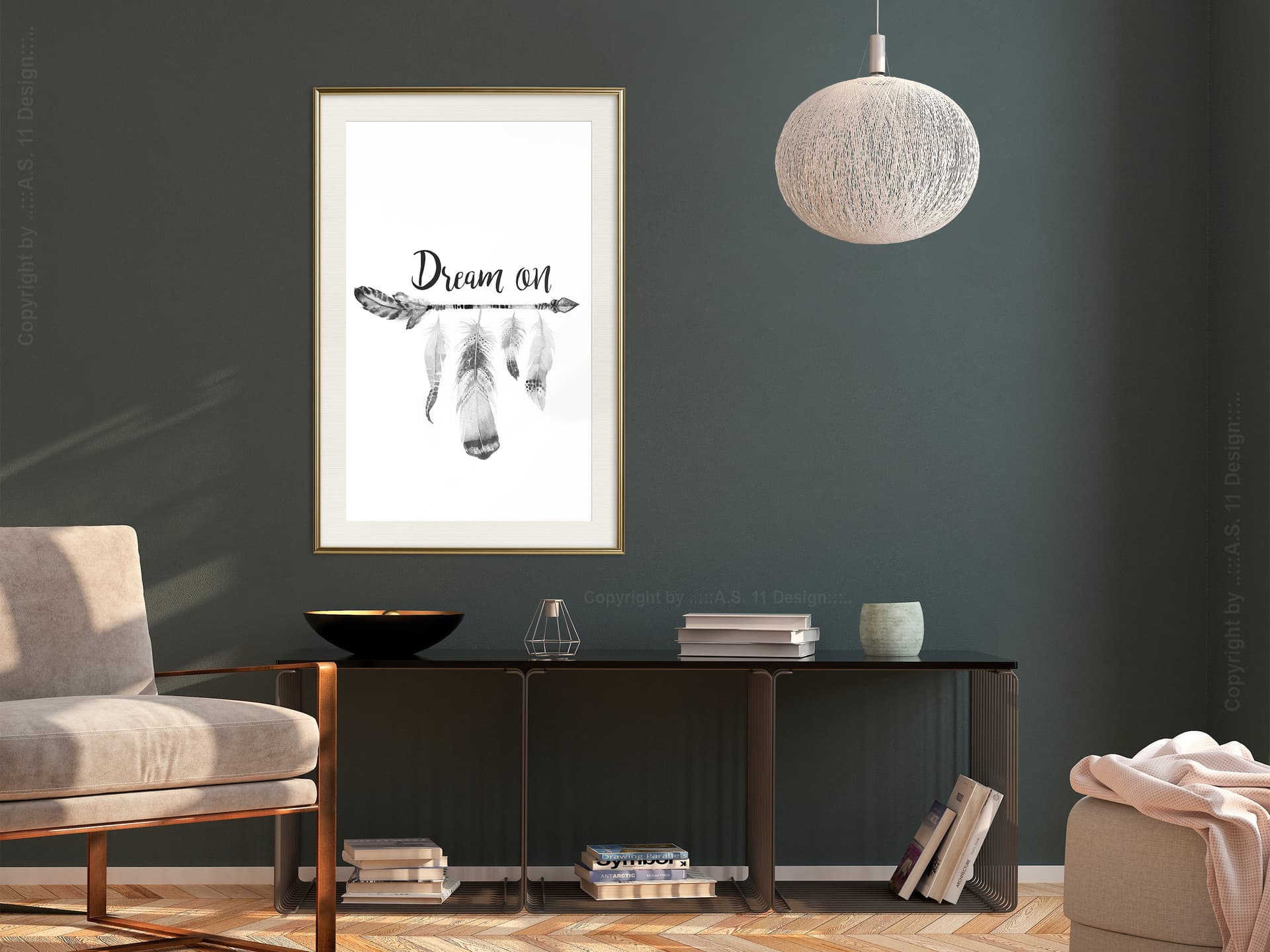 

Plakat - Marzyciel (rozmiar 20x30, wykończenie Rama złota z passe-partout)
