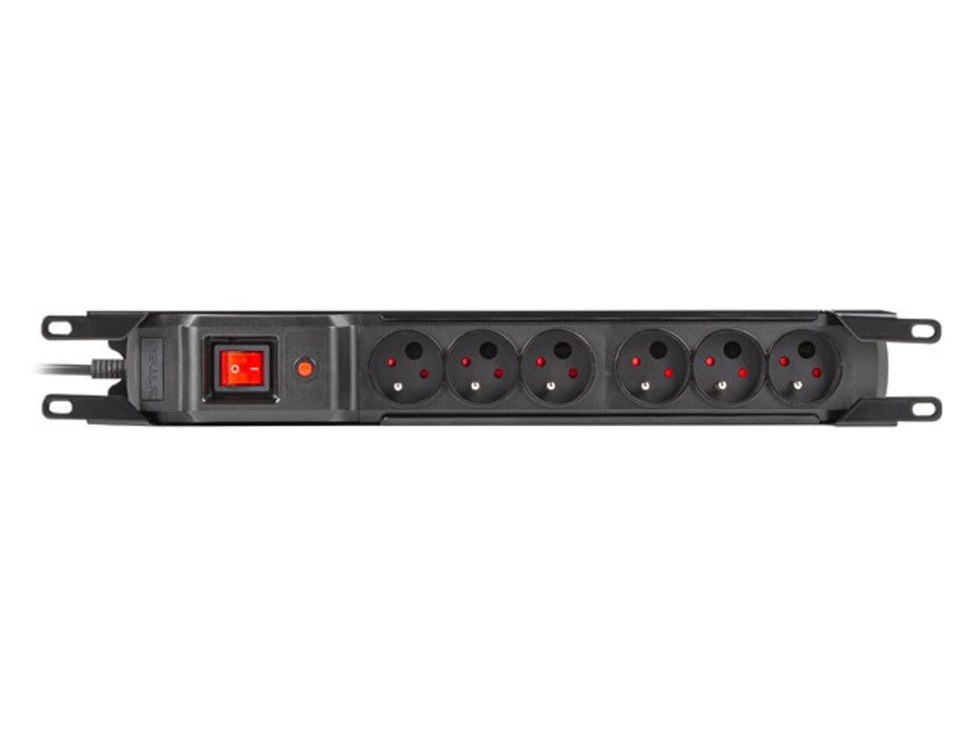 

Listwa przeciwprzepięciowa rack 19cali M6 3m 6x230v czarna M6/30/R/CZ