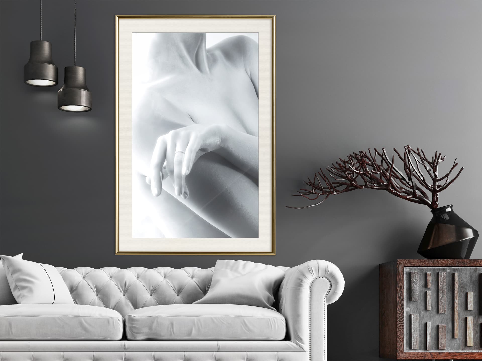

Plakat - Naturalna zmysłowość (rozmiar 30x45, wykończenie Rama złota z passe-partout)