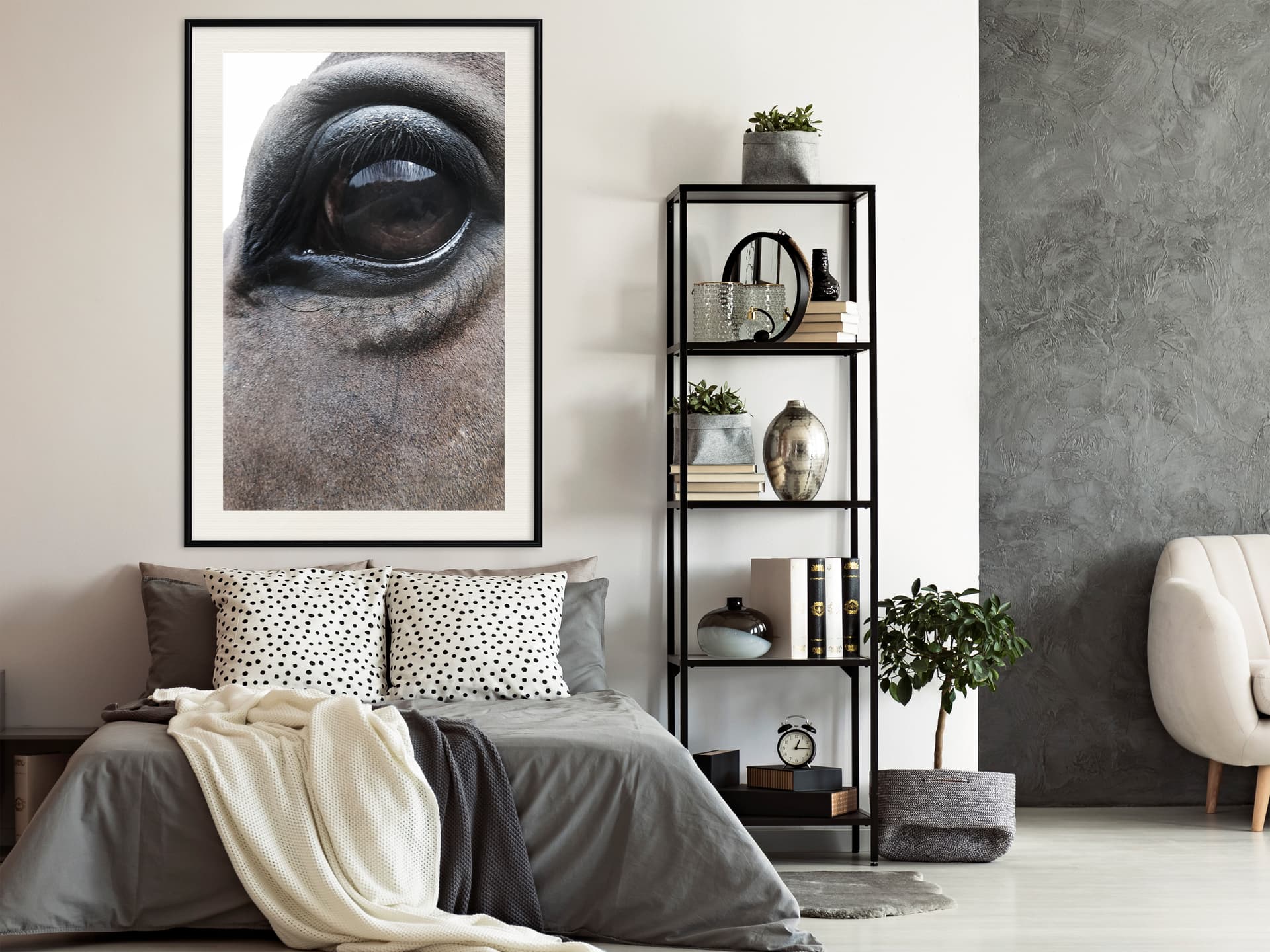 

Plakat - Łagodne oczy (rozmiar 20x30, wykończenie Rama czarna z passe-partout)