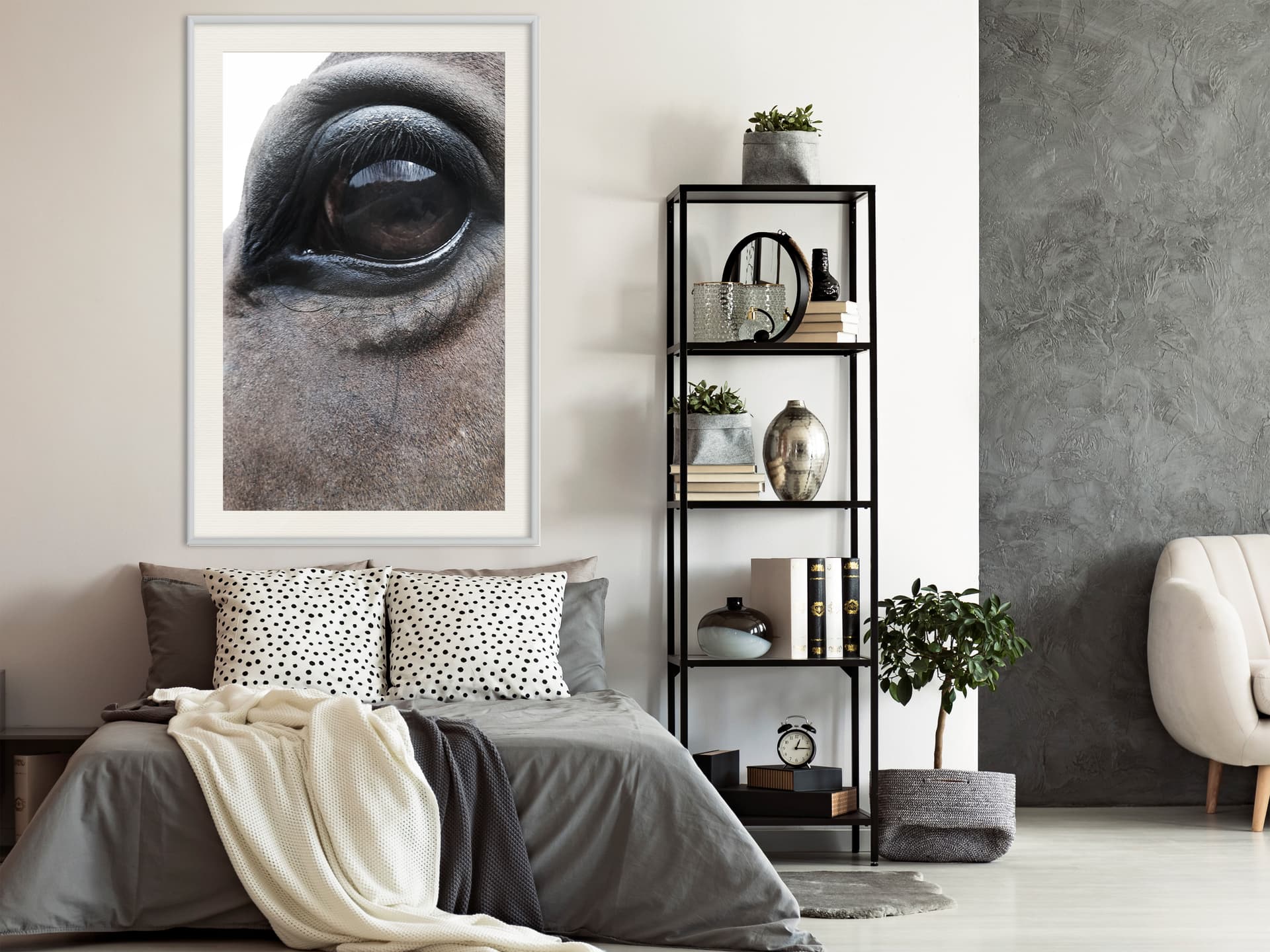 

Plakat - Łagodne oczy (rozmiar 20x30, wykończenie Rama biała z passe-partout)