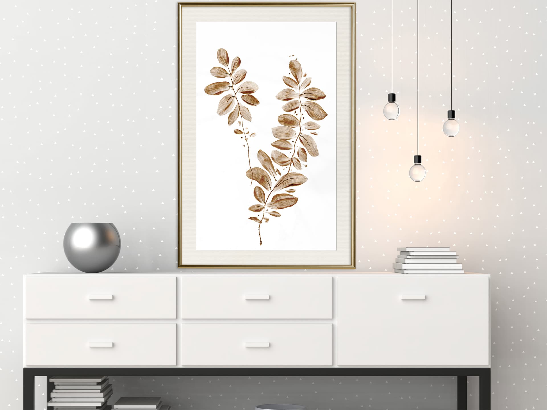 

Plakat - Botaniczna akwarela (rozmiar 20x30, wykończenie Rama złota z passe-partout)