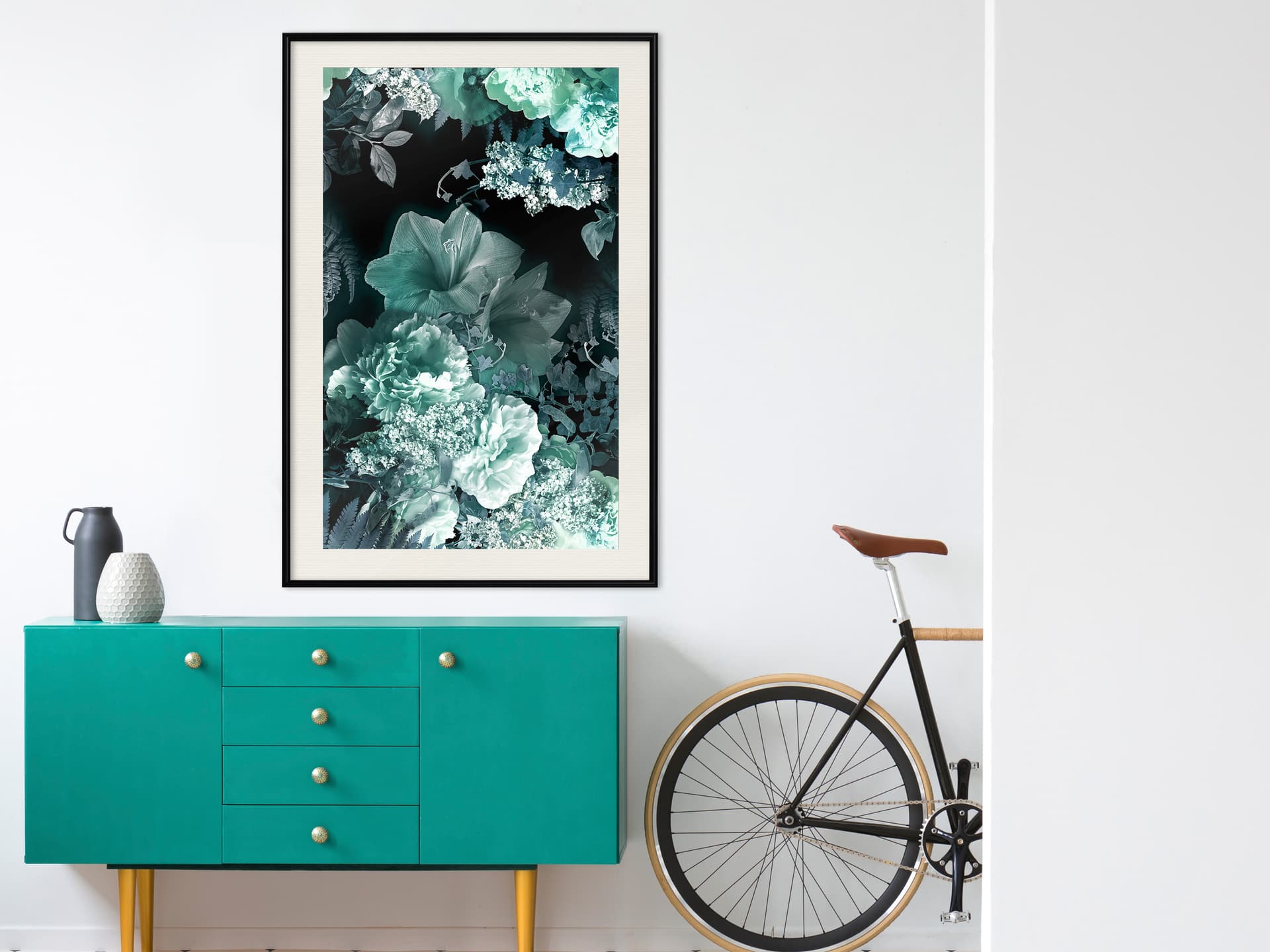 

Plakat - Mroźny bukiet (rozmiar 20x30, wykończenie Rama czarna z passe-partout)