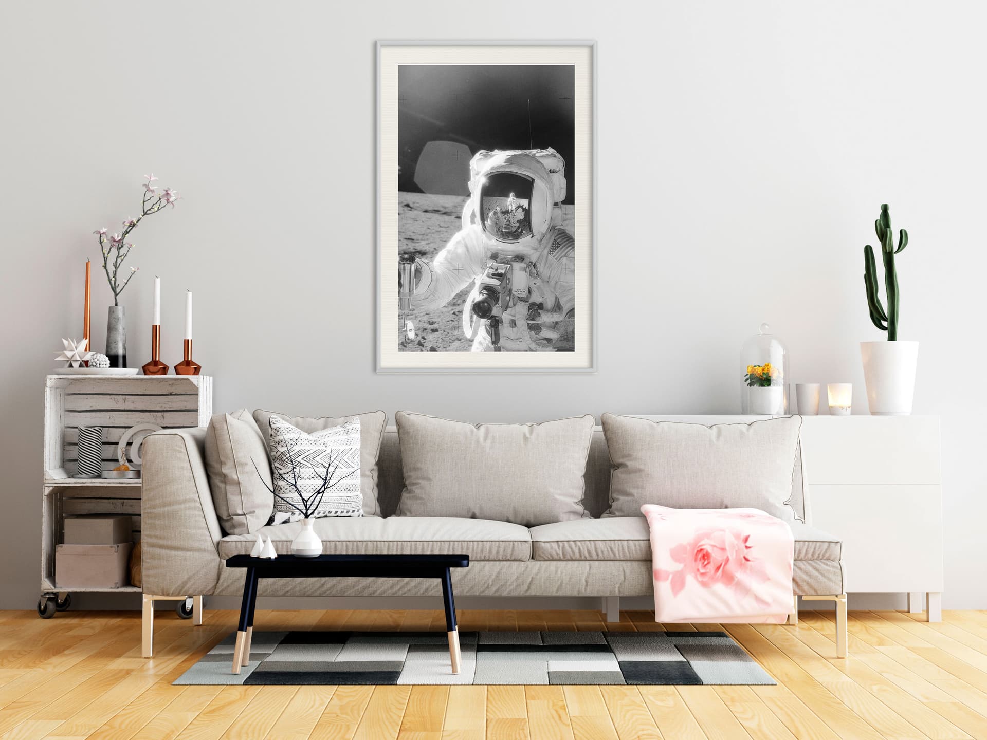 

Plakat - Kosmiczna zabawa (rozmiar 20x30, wykończenie Rama biała z passe-partout)