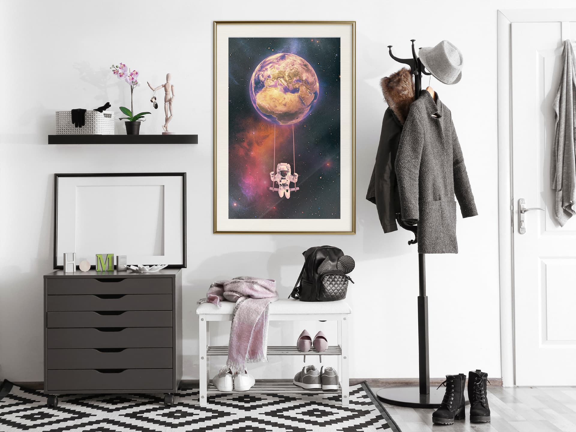 

Plakat - Cały świat jest placem zabaw (rozmiar 20x30, wykończenie Rama złota z passe-partout)