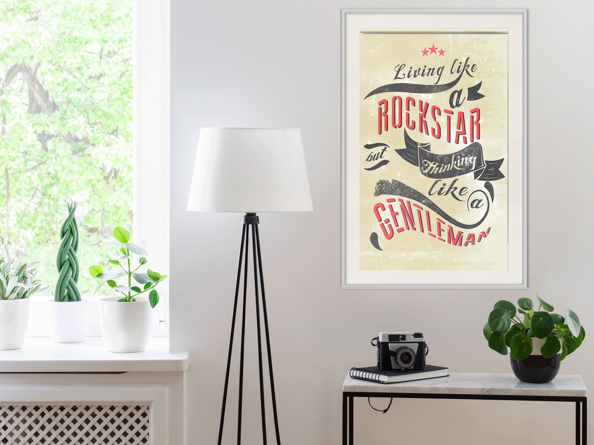 

Plakat - Życie i myślenie (rozmiar 20x30, wykończenie Rama biała z passe-partout)